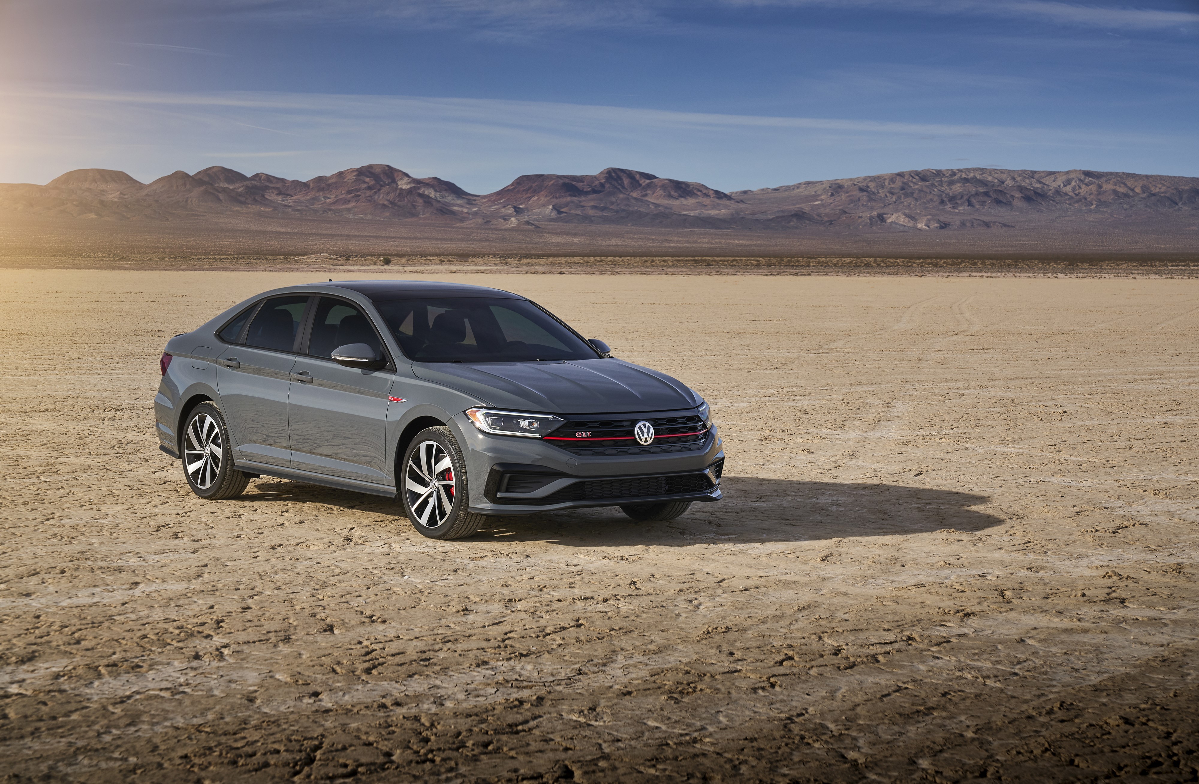 2019 Volkswagen Jetta GLI in desert landscape HD Wallpaper