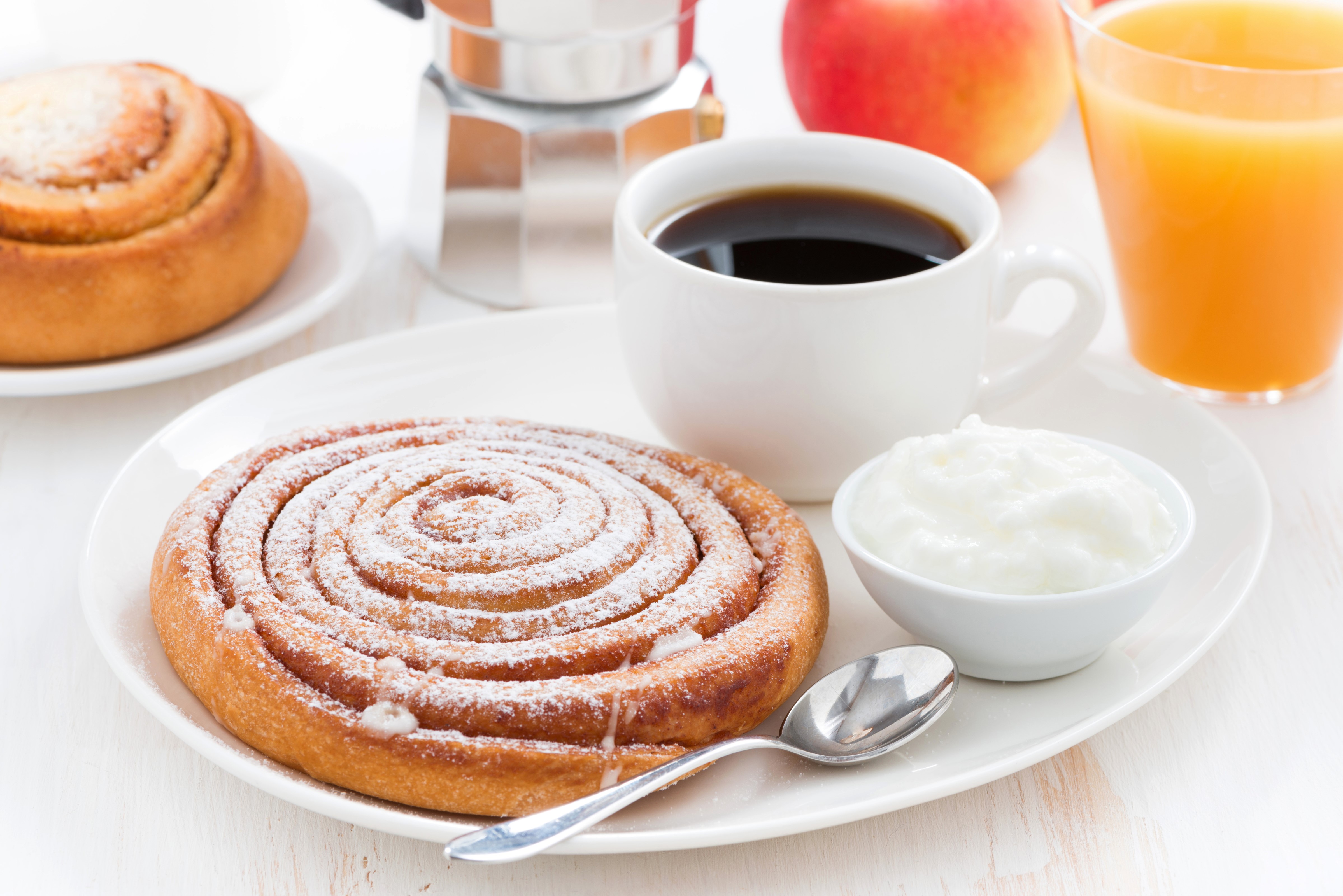 Coffee, Pastry, and Juice Breakfast HD Wallpaper