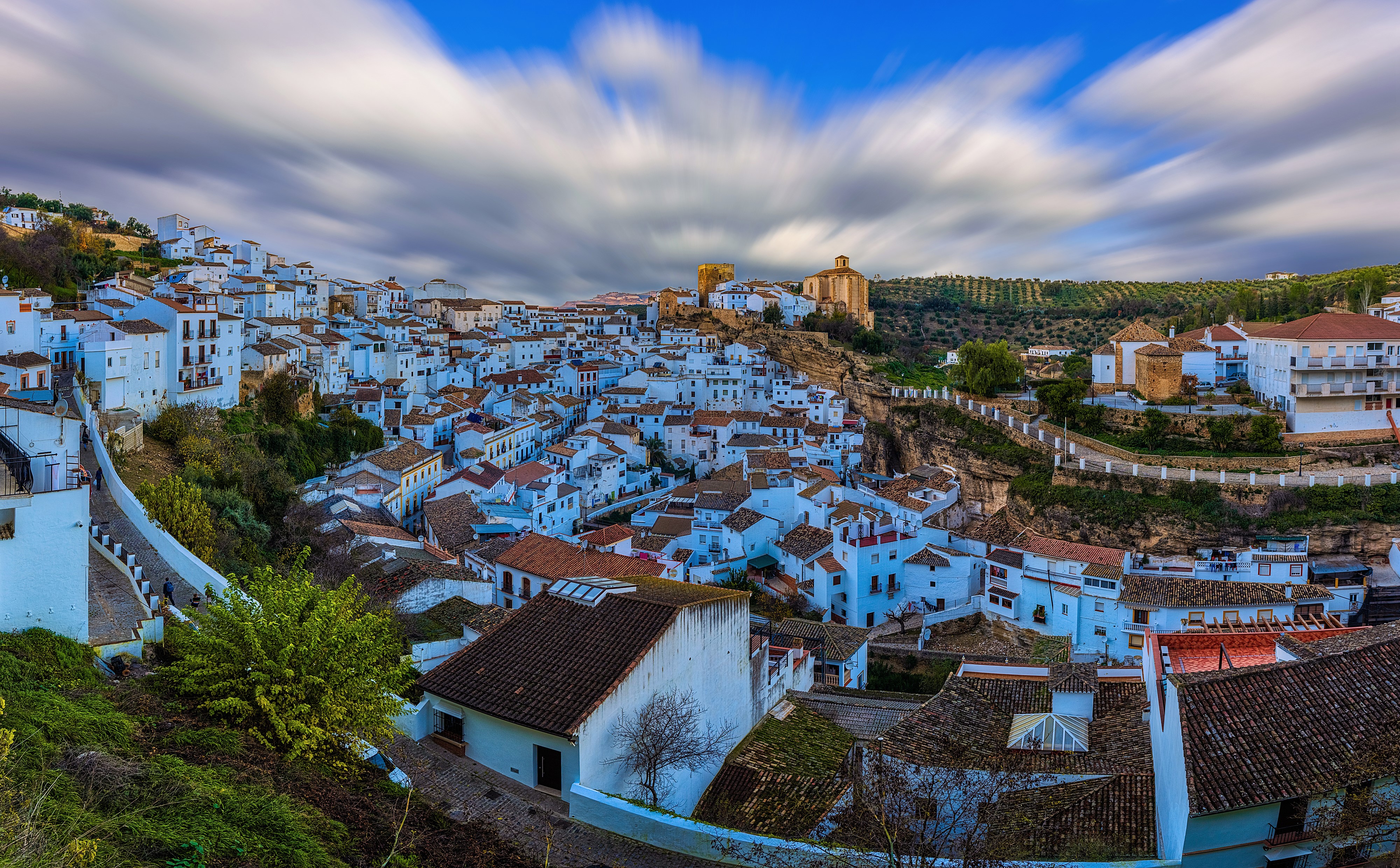 4K Setenil de las Bodegas Spain Houses Roof HD Wallpaper
