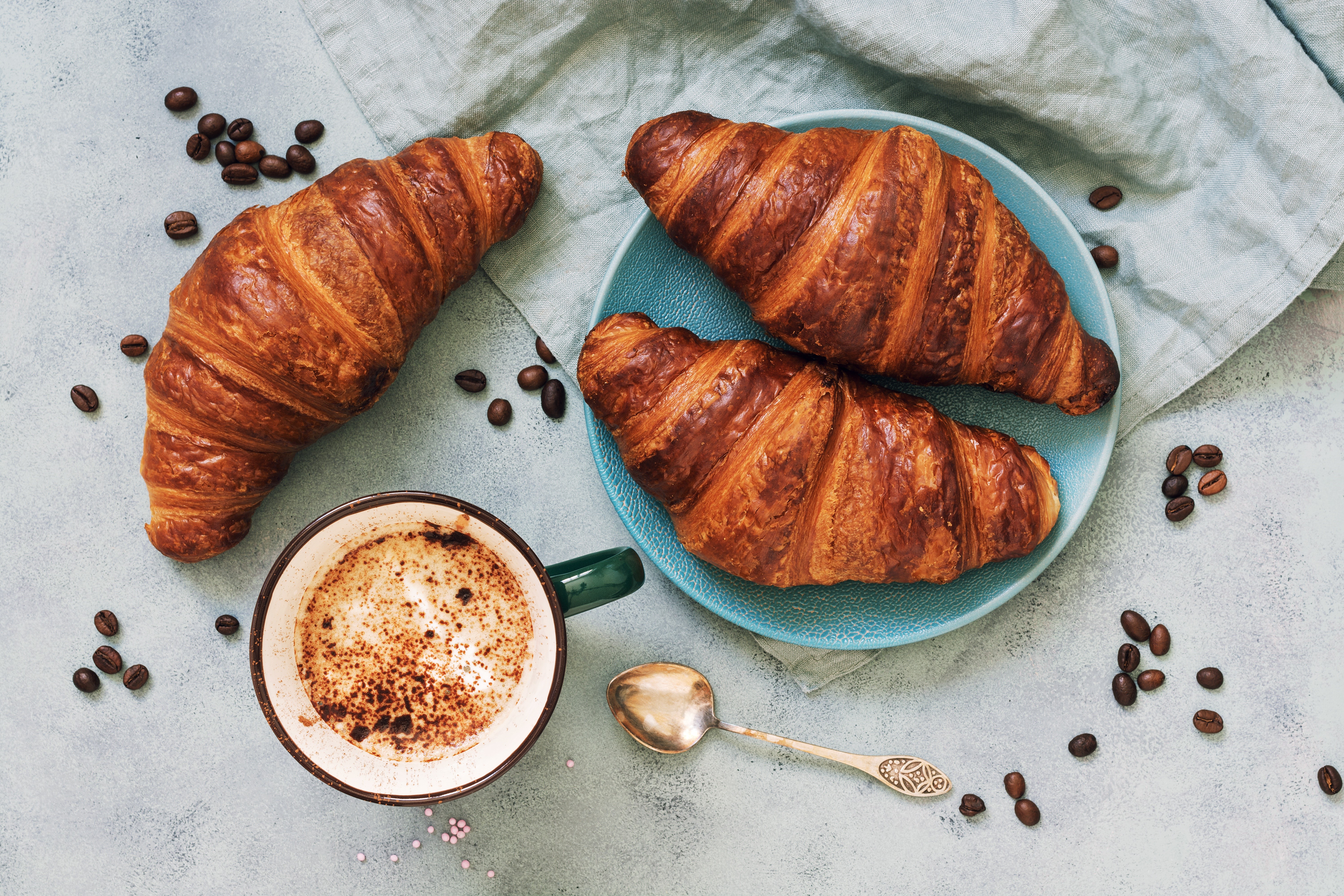 Croissants and Coffee HD Wallpaper