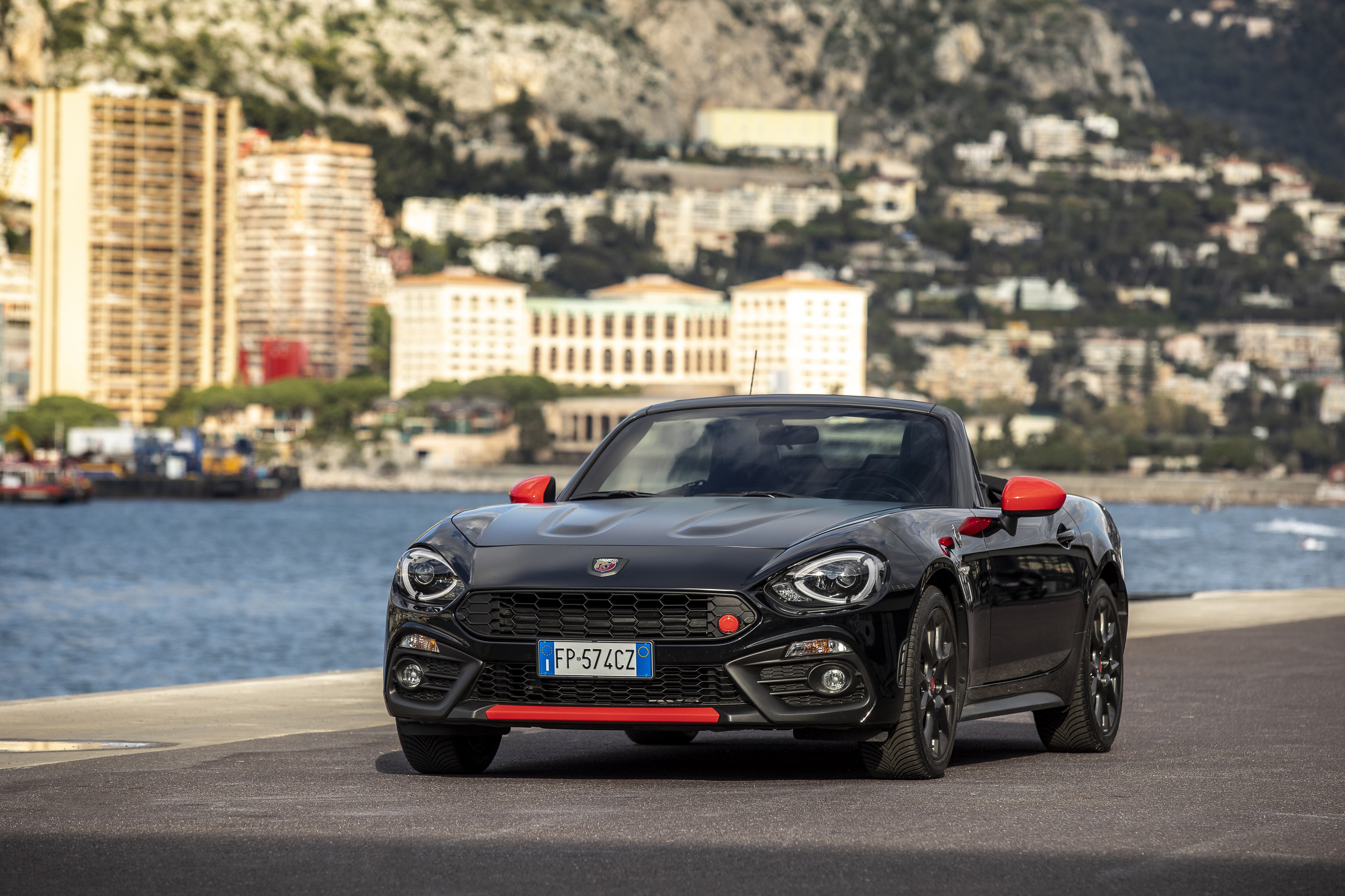 Black Abarth 124 Spider 70th Anniversary Cabriolet HD Wallpaper