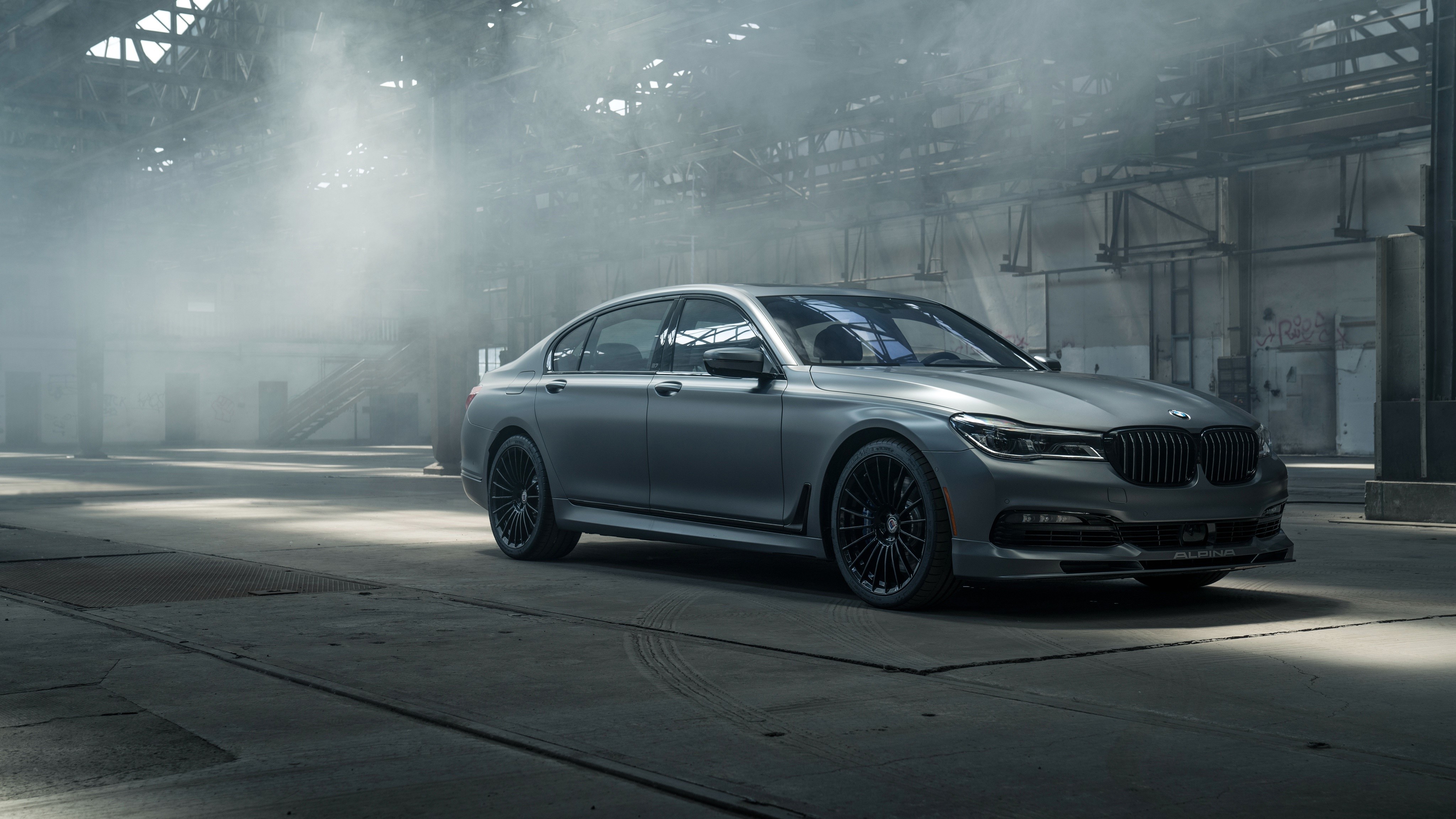 2018 BMW Alpina B7 Sedan in a Warehouse HD Wallpaper