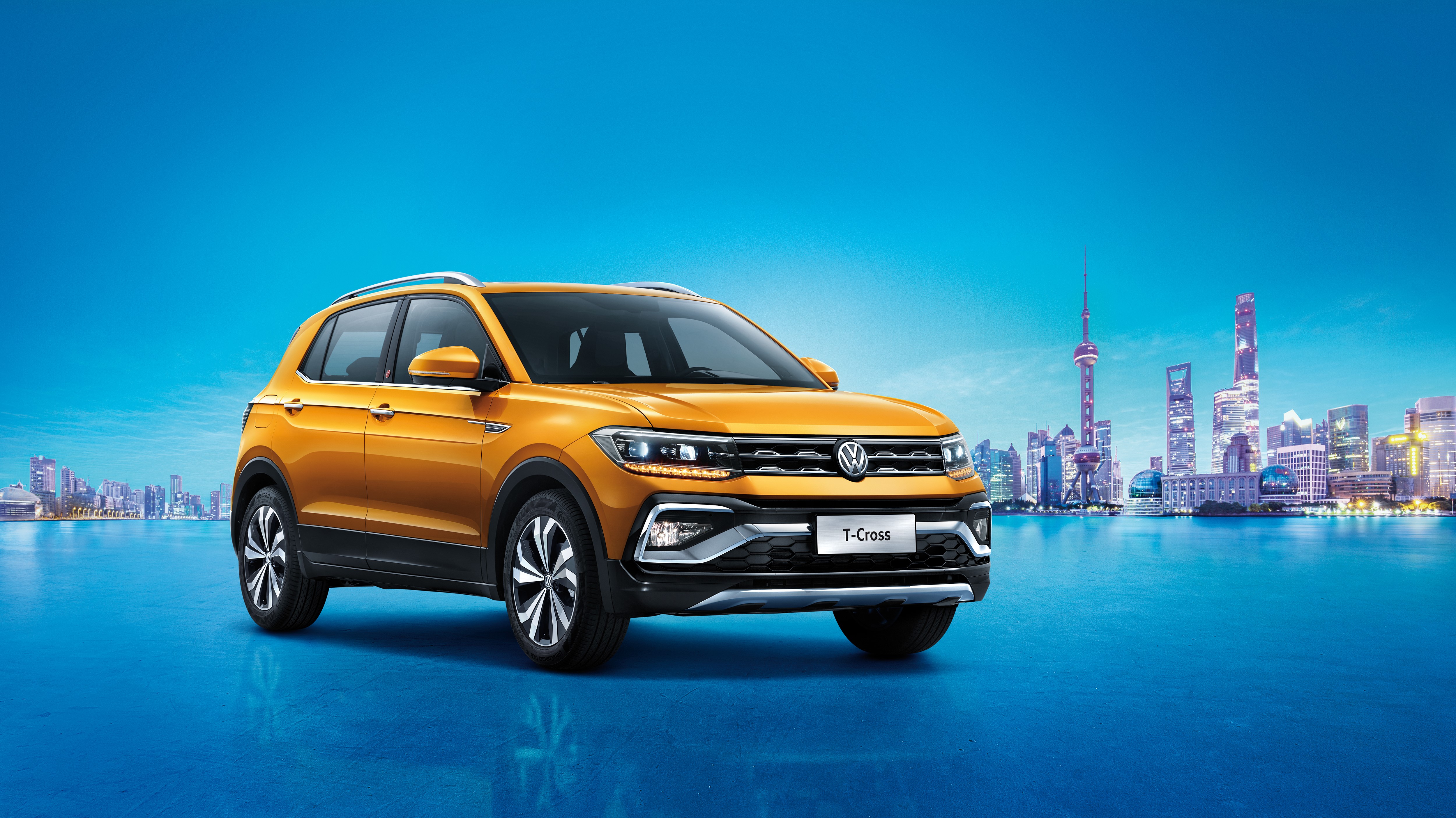 Yellow Volkswagen T-Cross 280 TSI HD Wallpaper