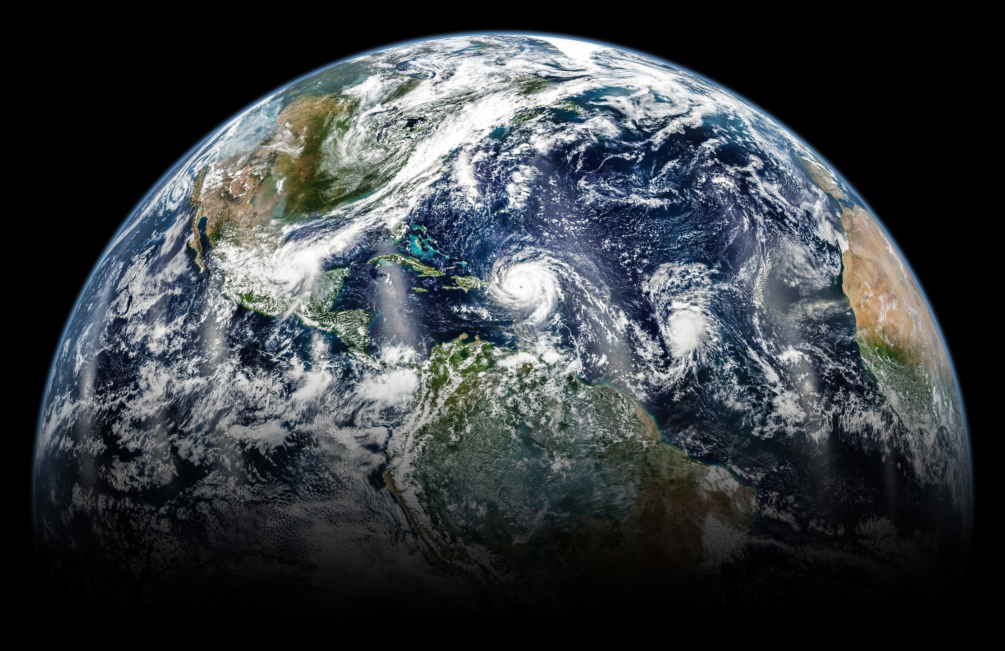 4K Earth with Hurricane HD Wallpaper