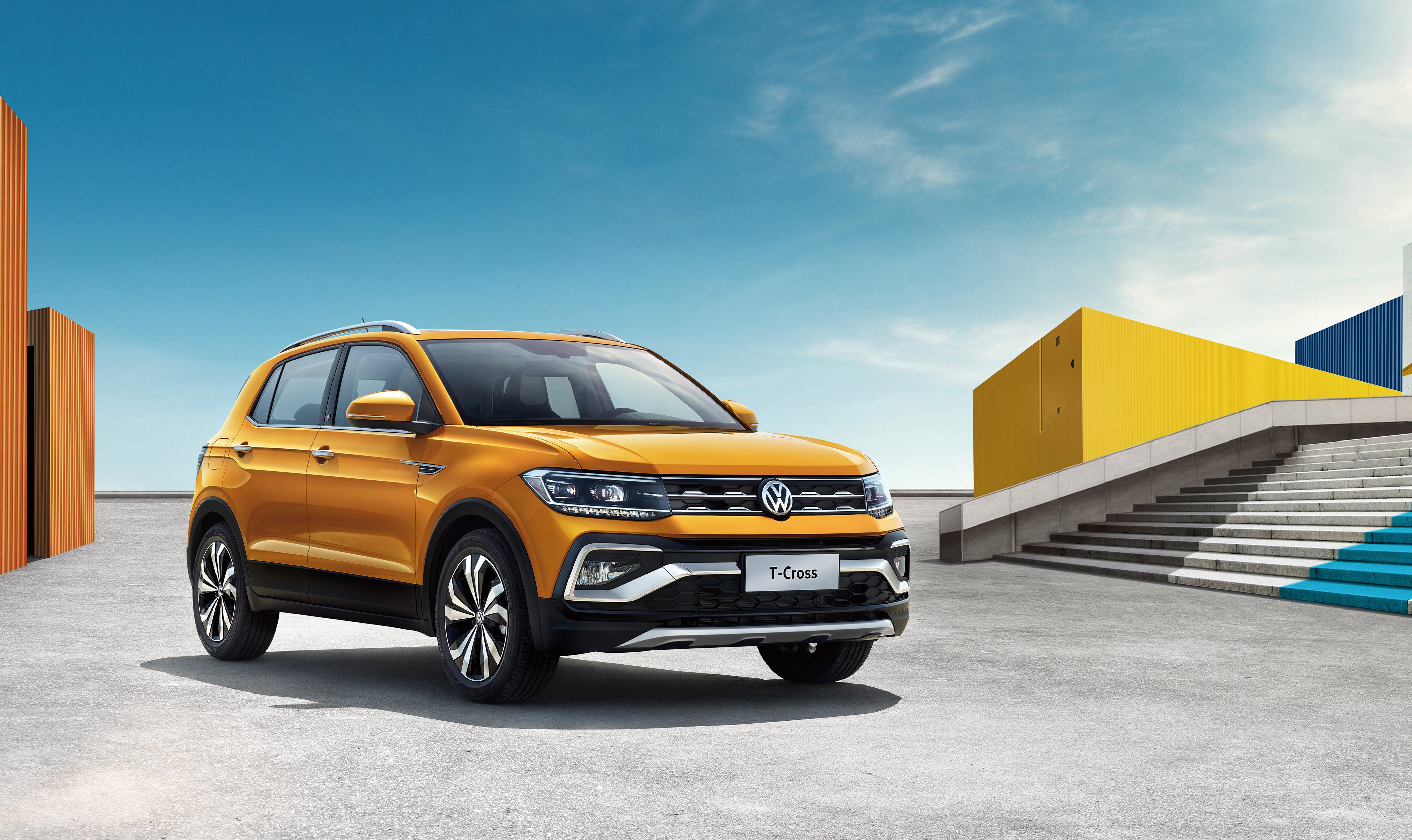 4K 2019 Volkswagen T-Cross 280 TSI Yellow HD Wallpaper