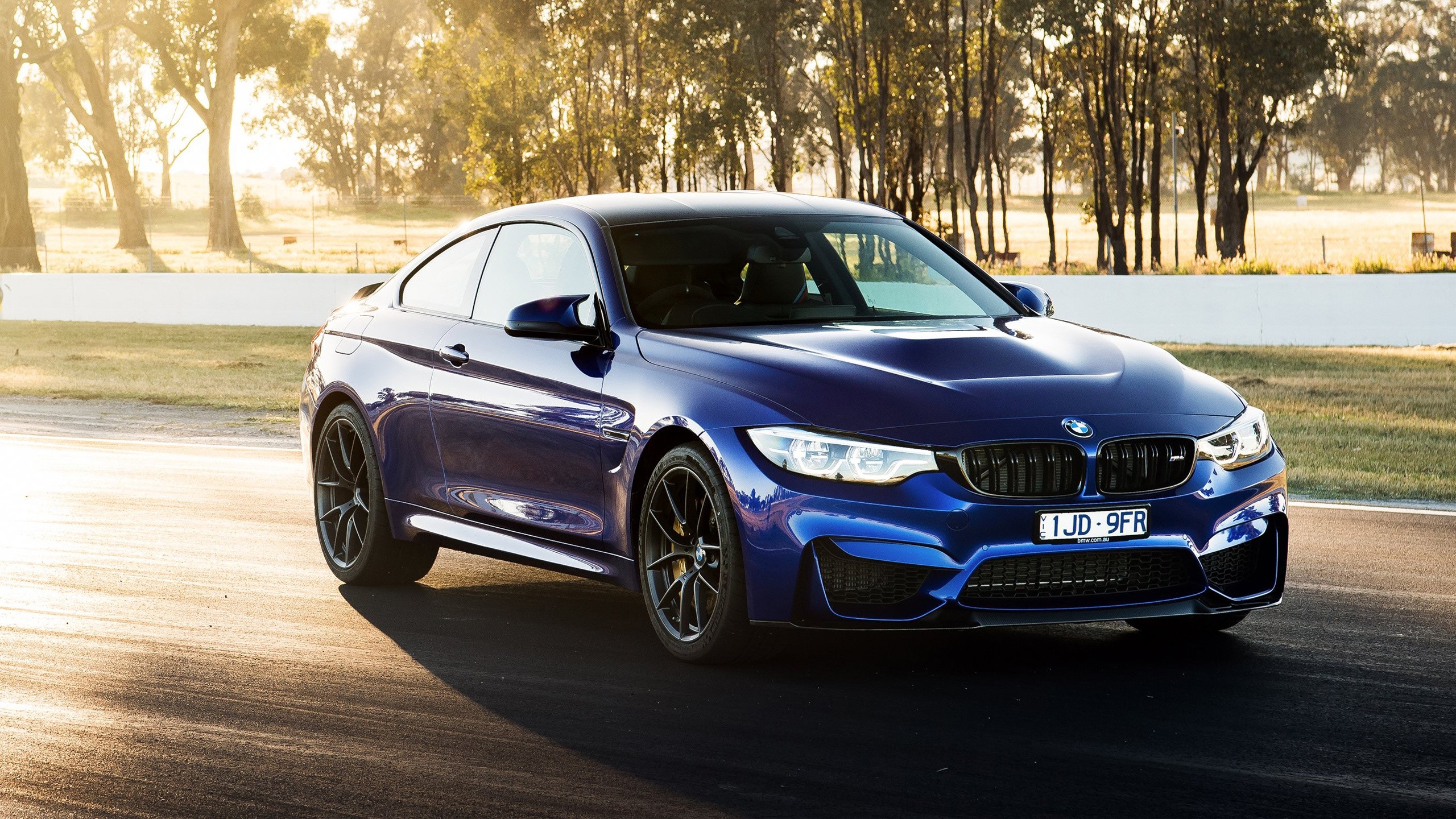 Blue 2018 BMW M4 CS on a Racetrack HD Wallpaper