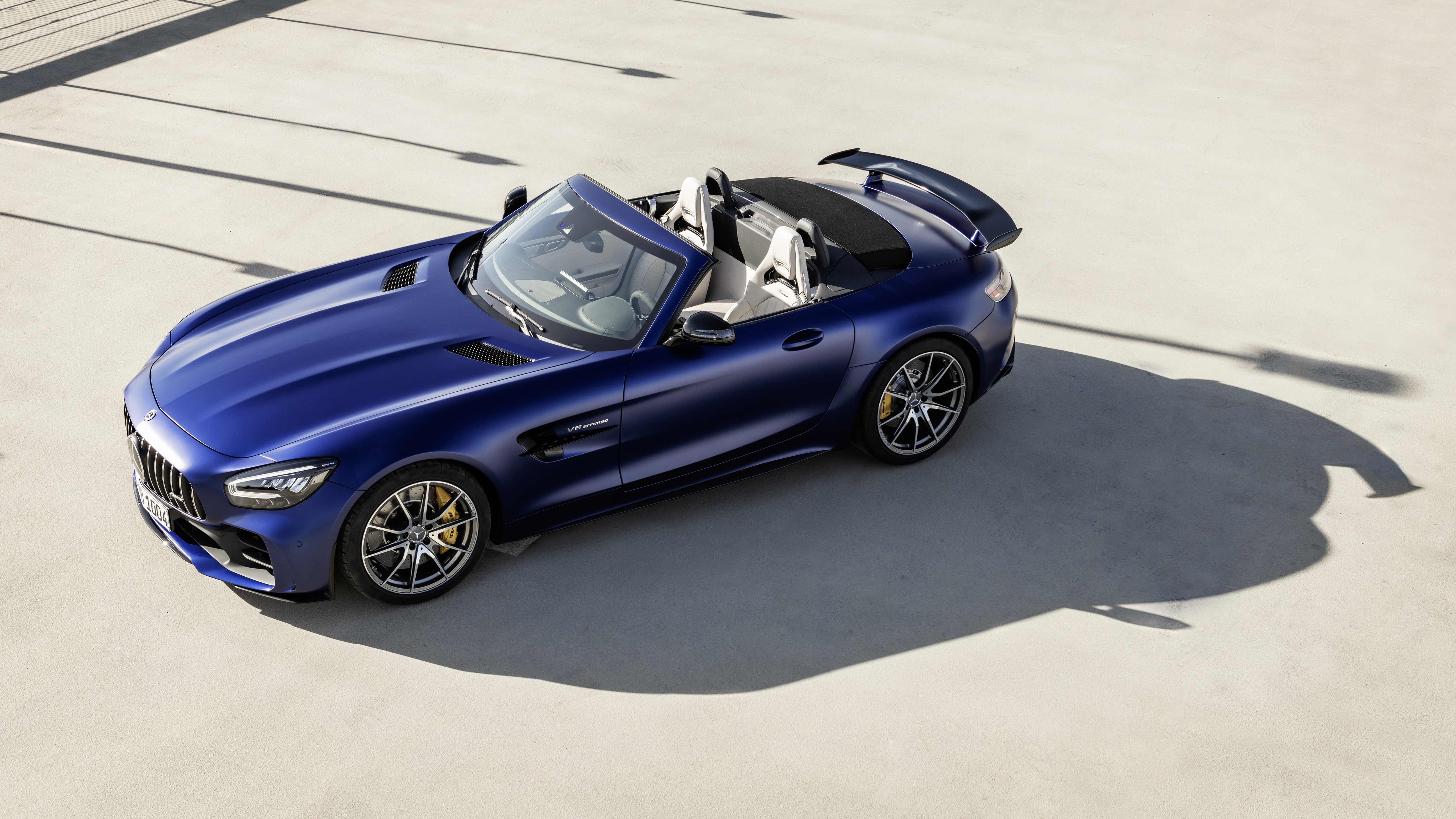Blue Mercedes-Benz AMG GT R Roadster 2019 HD Wallpaper