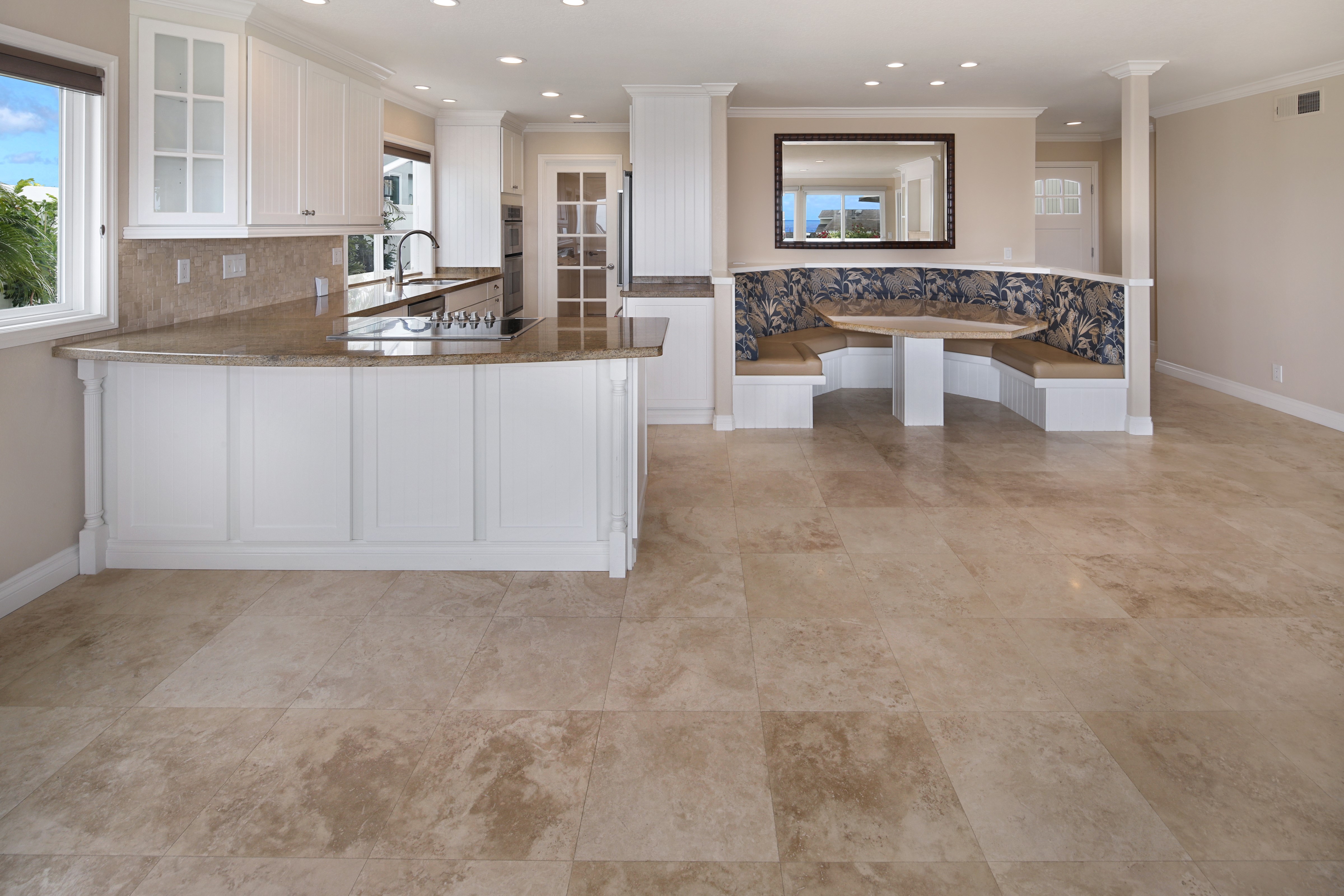 Kitchen with Built-in Booth Seating HD Wallpaper