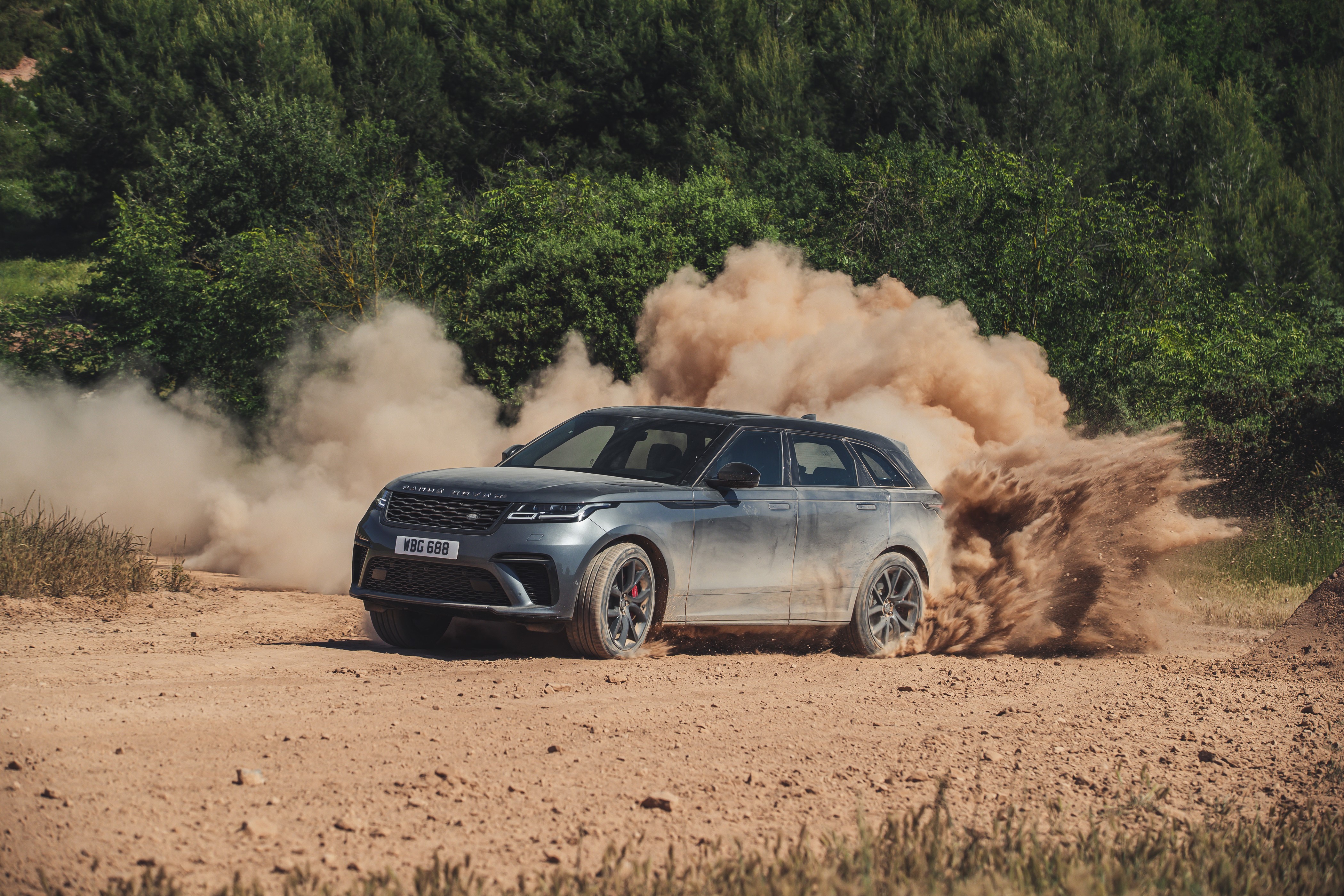 Grey Land Rover Velar SVAutobiography Dynamic Edition driving off-road HD Wallpaper