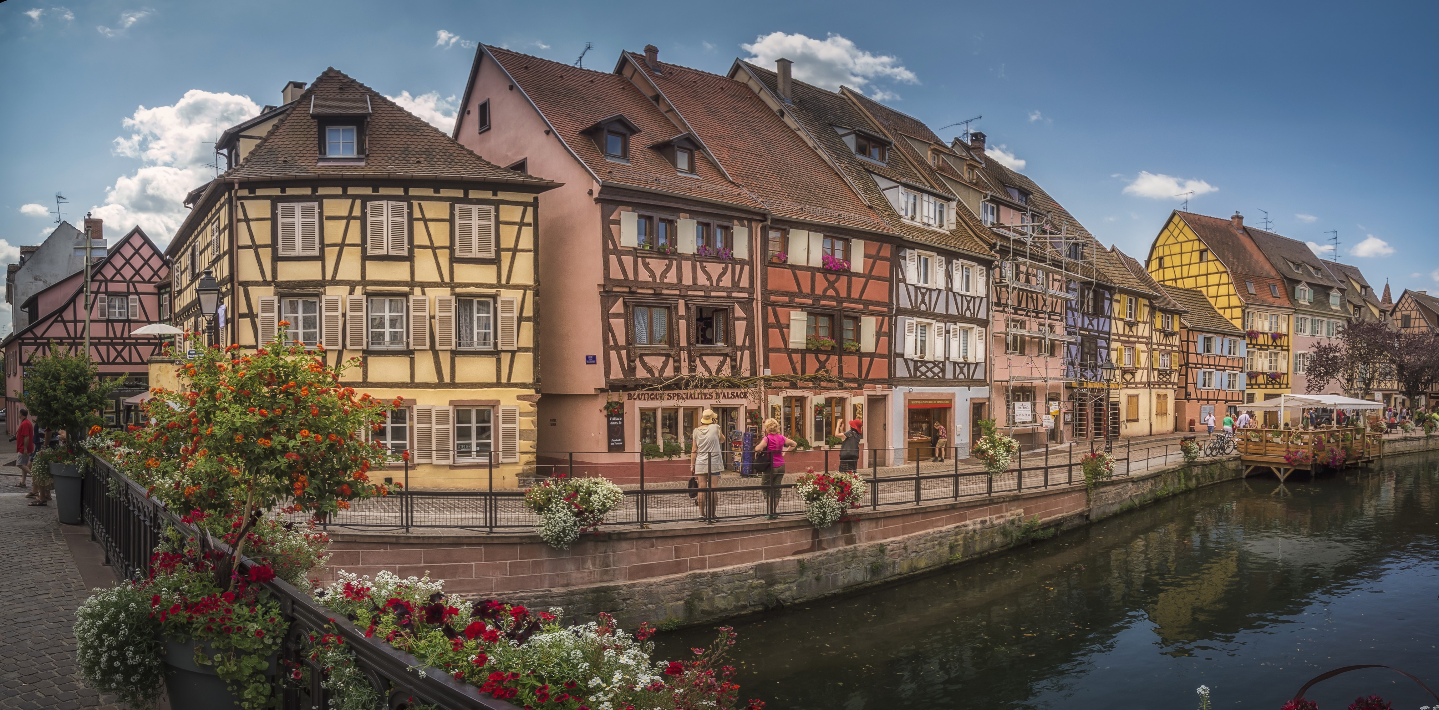 4K Colmar France Houses River Bridge HD Wallpaper