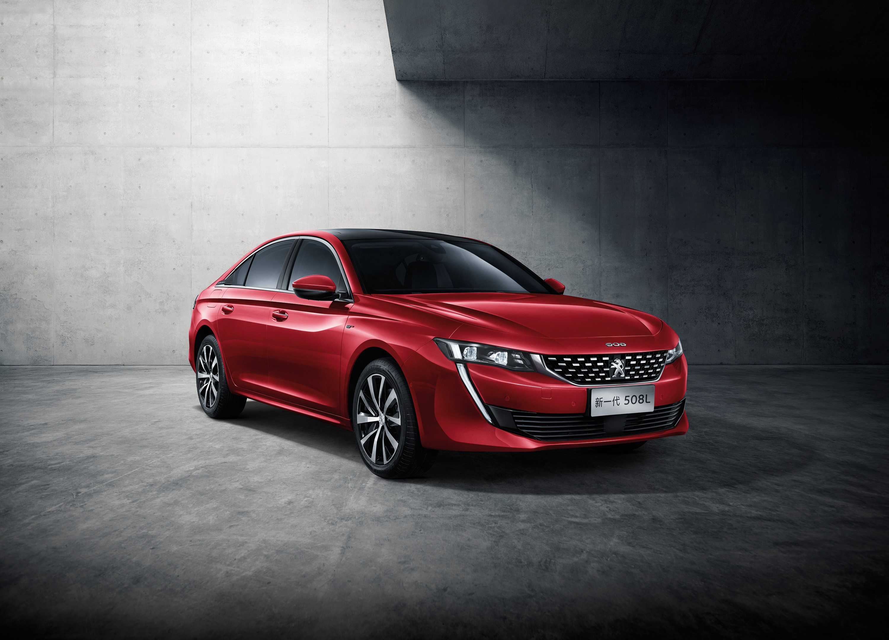 Red Peugeot 508L GT Sedan HD Wallpaper