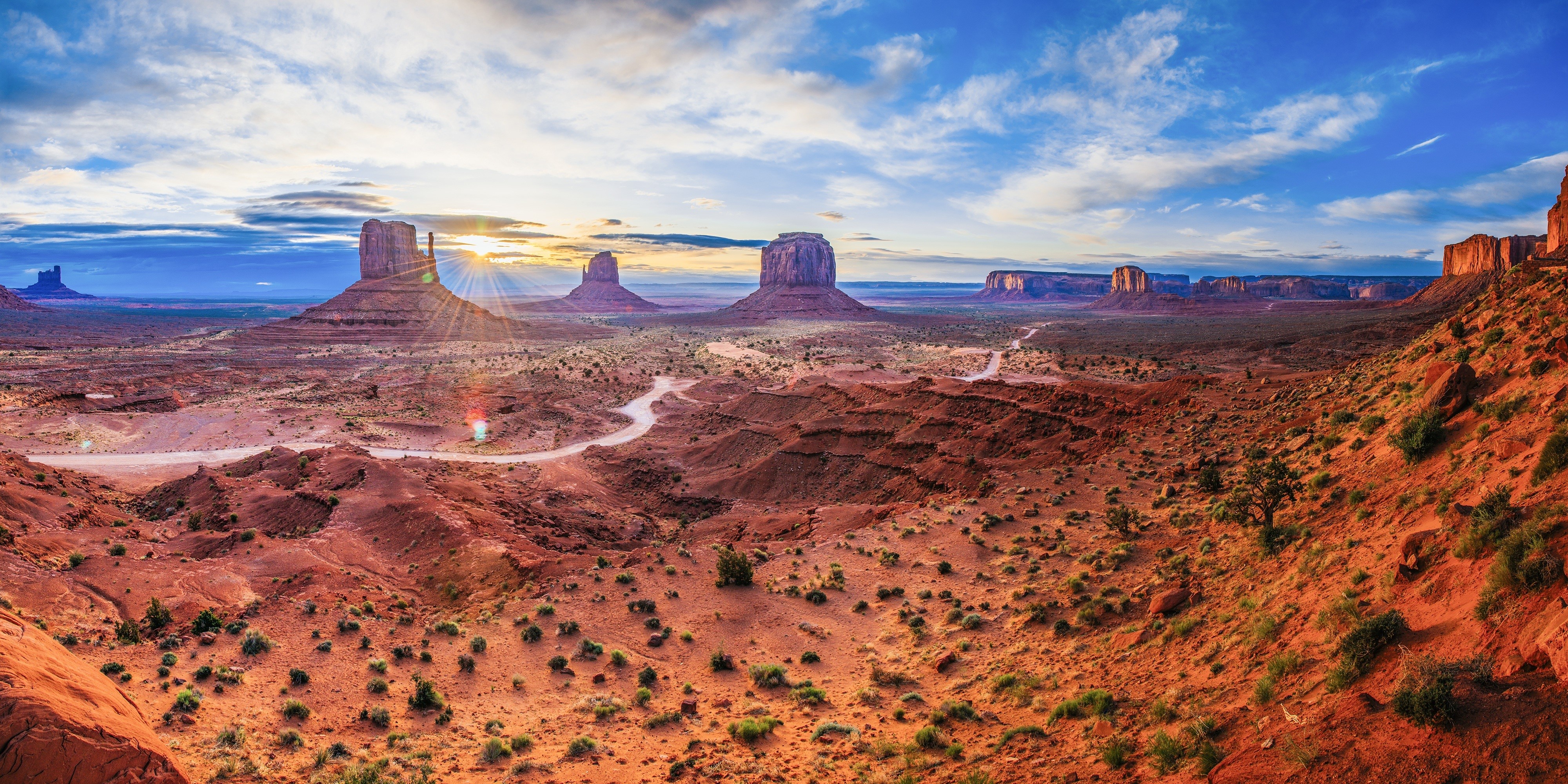 Monument Valley Utah USA Sunrise Scenery HD Wallpaper