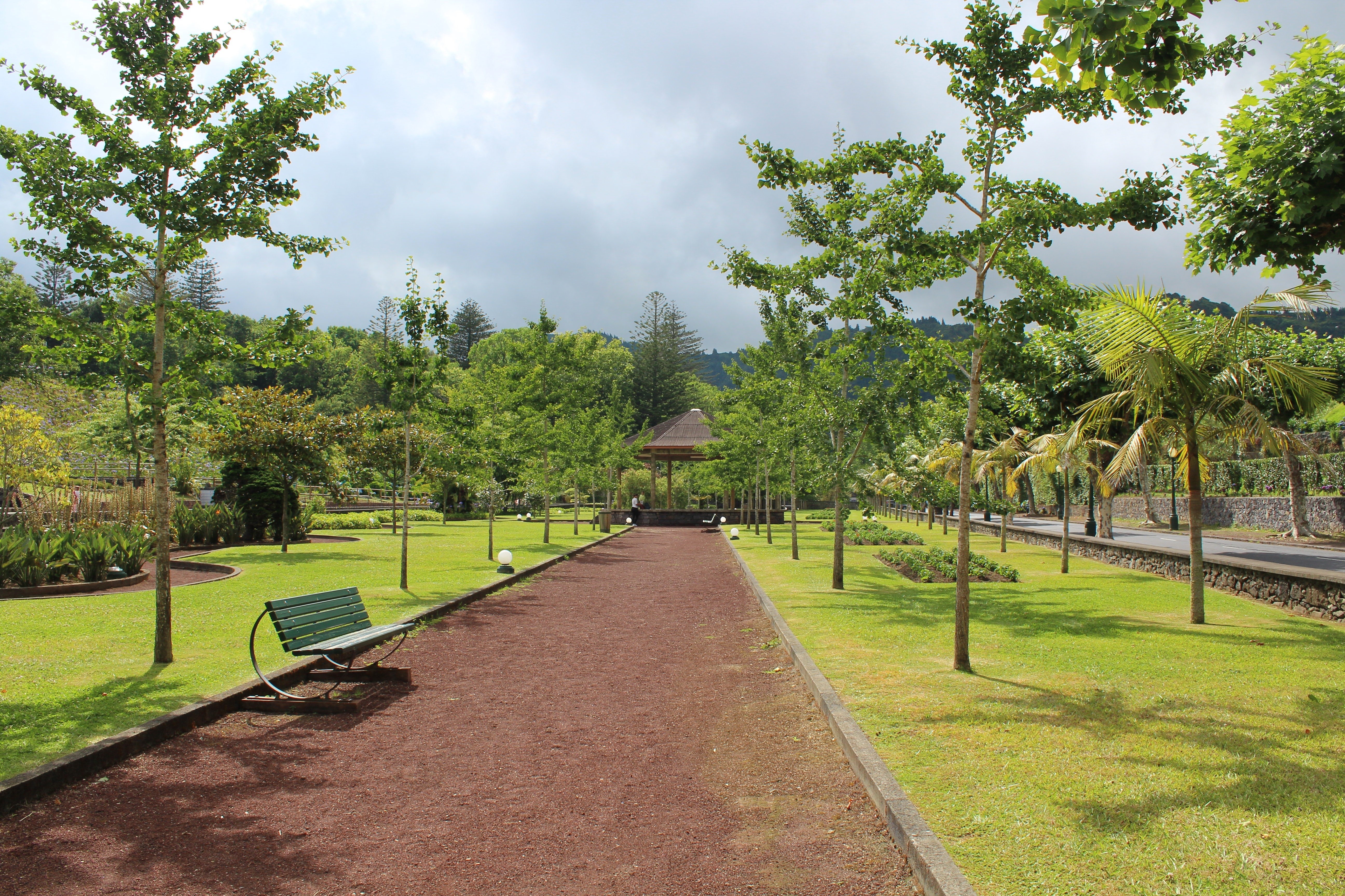 Park Avenue with Gazebo in Furnas, Azores, Portugal HD Wallpaper