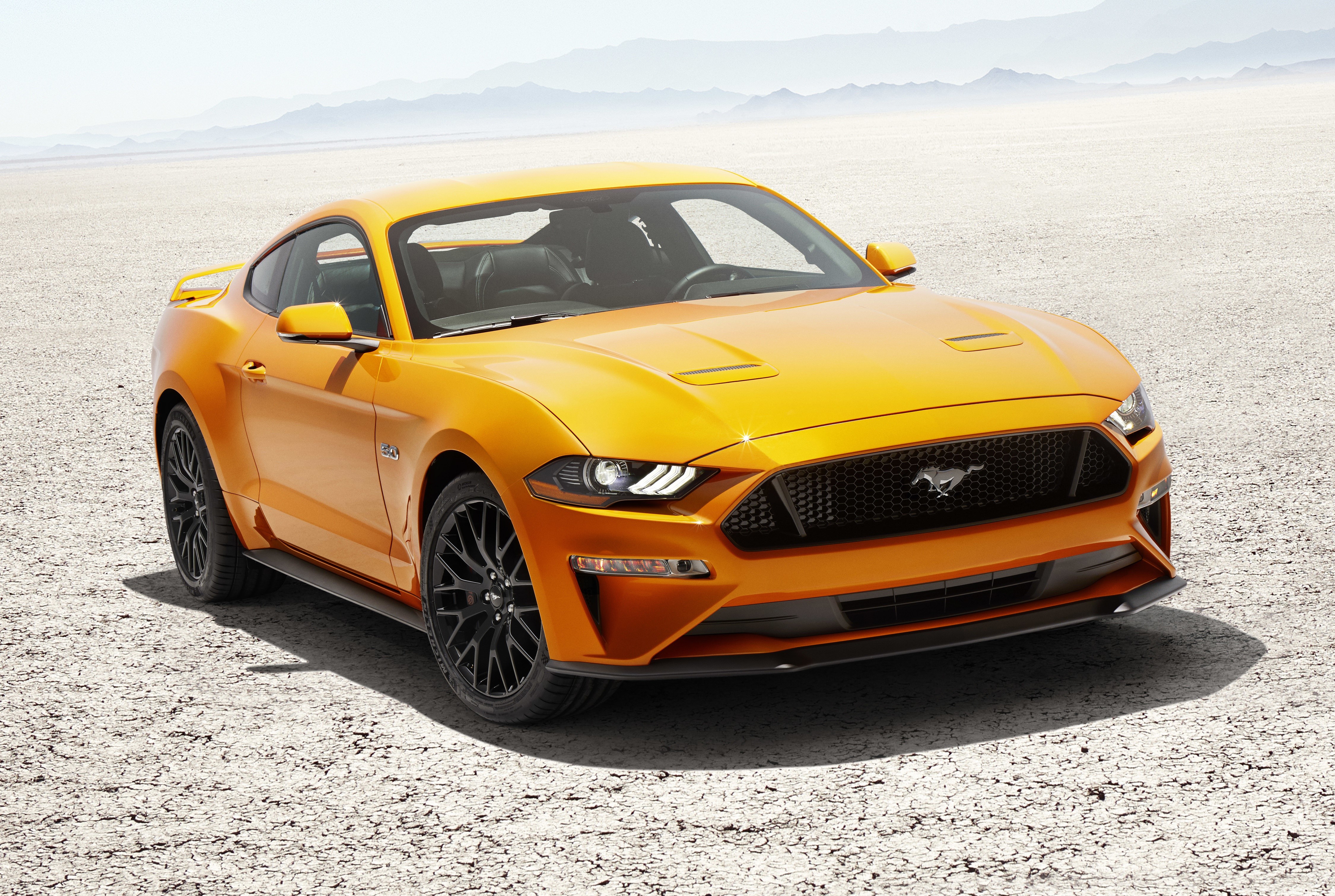 Orange Ford Mustang Fastback 2017 V8 HD Wallpaper