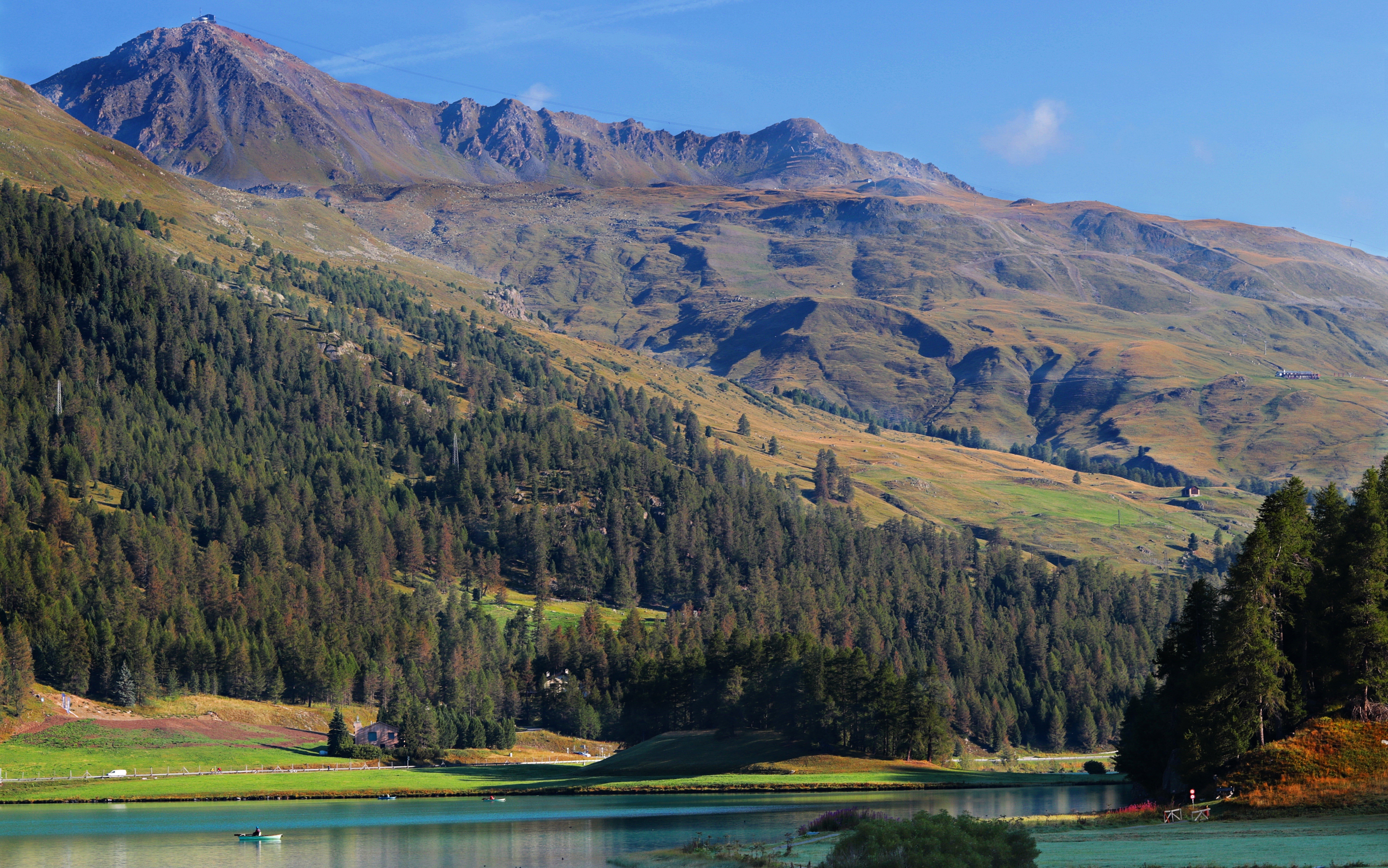 Switzerland Mountains Lake Forests 4K HD Wallpaper