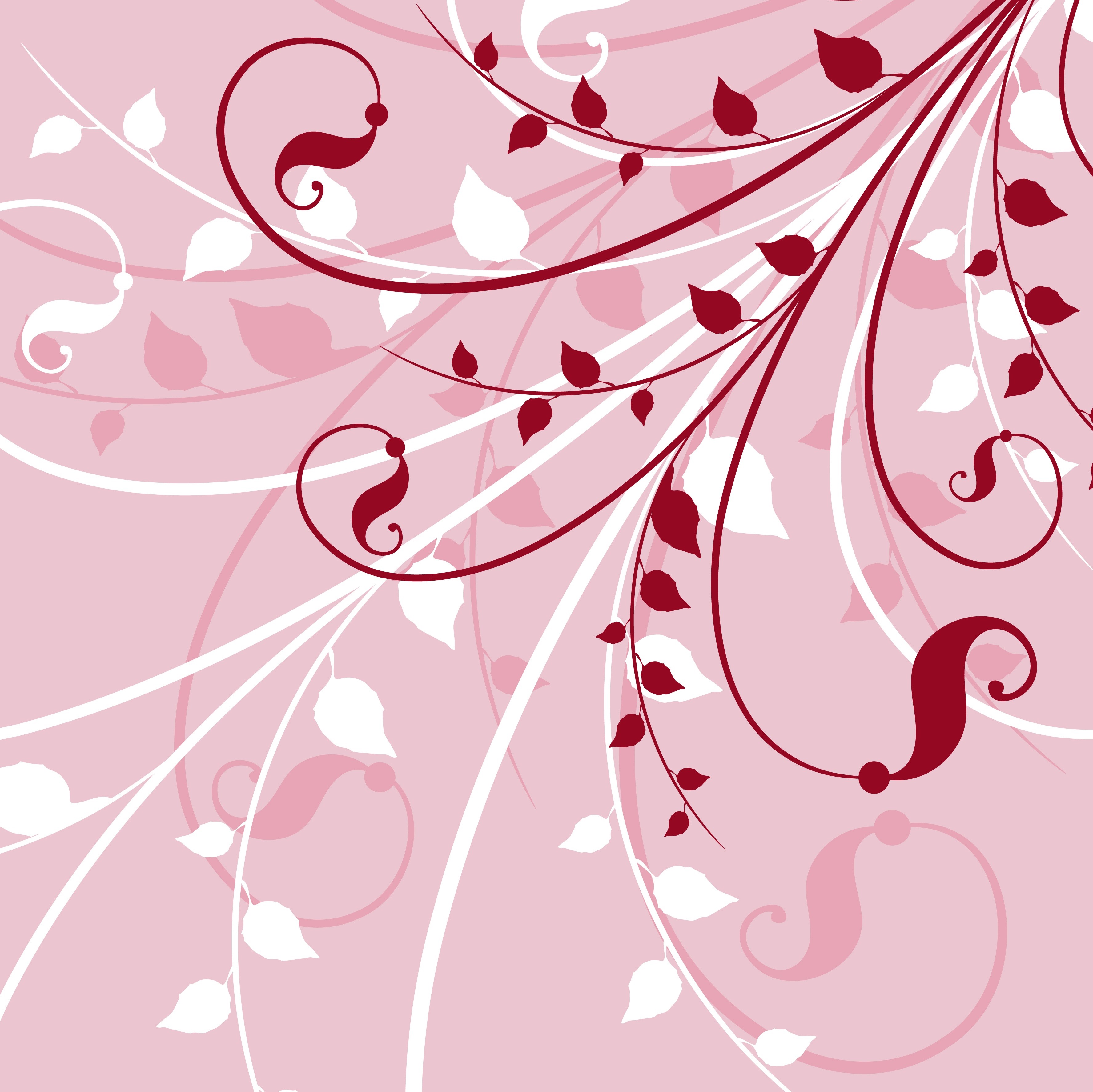 Floral Vines with Leaves Pattern HD Wallpaper