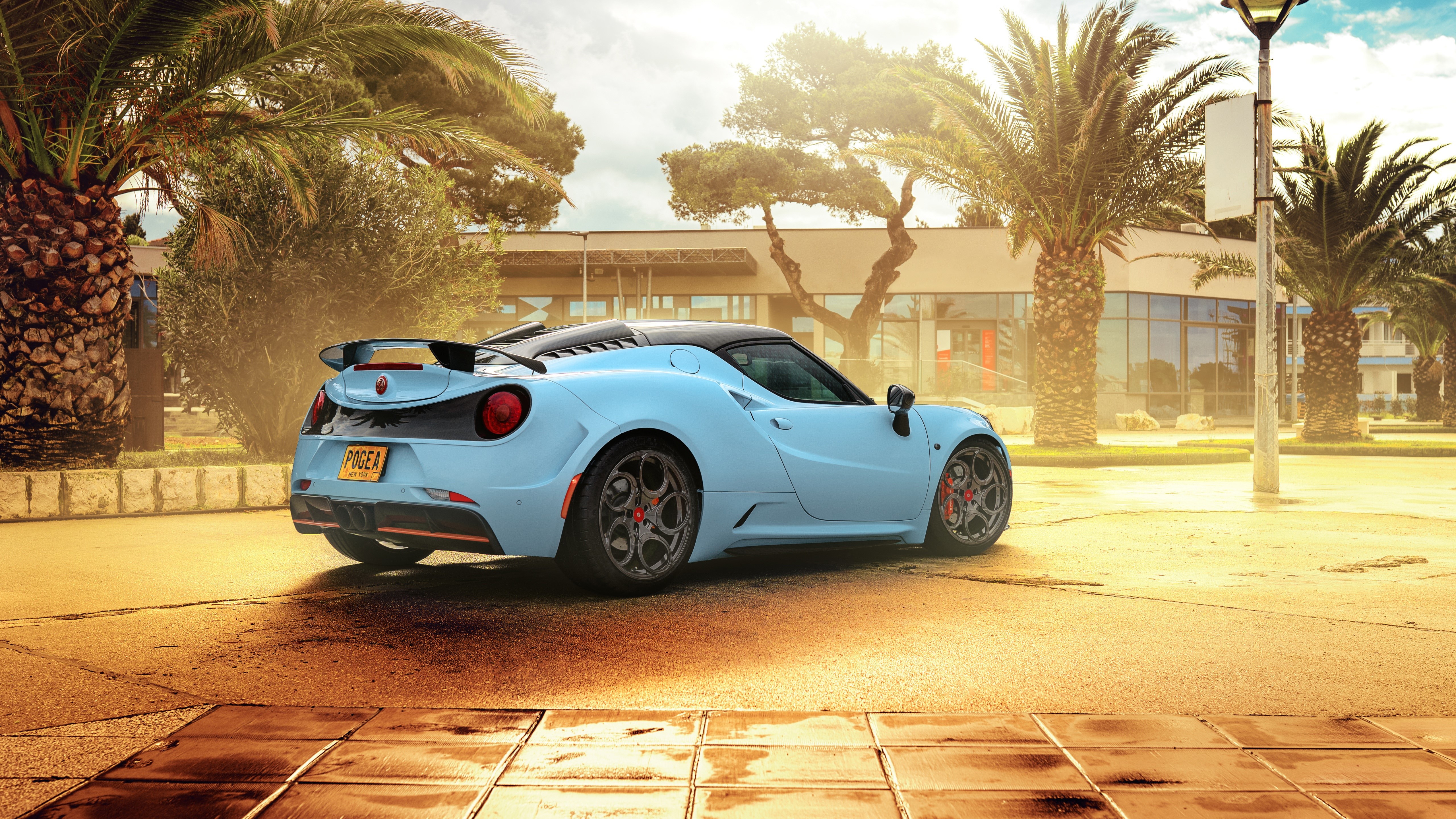 Light Blue Alfa Romeo 4C Pogea Racing 2019 HD Wallpaper