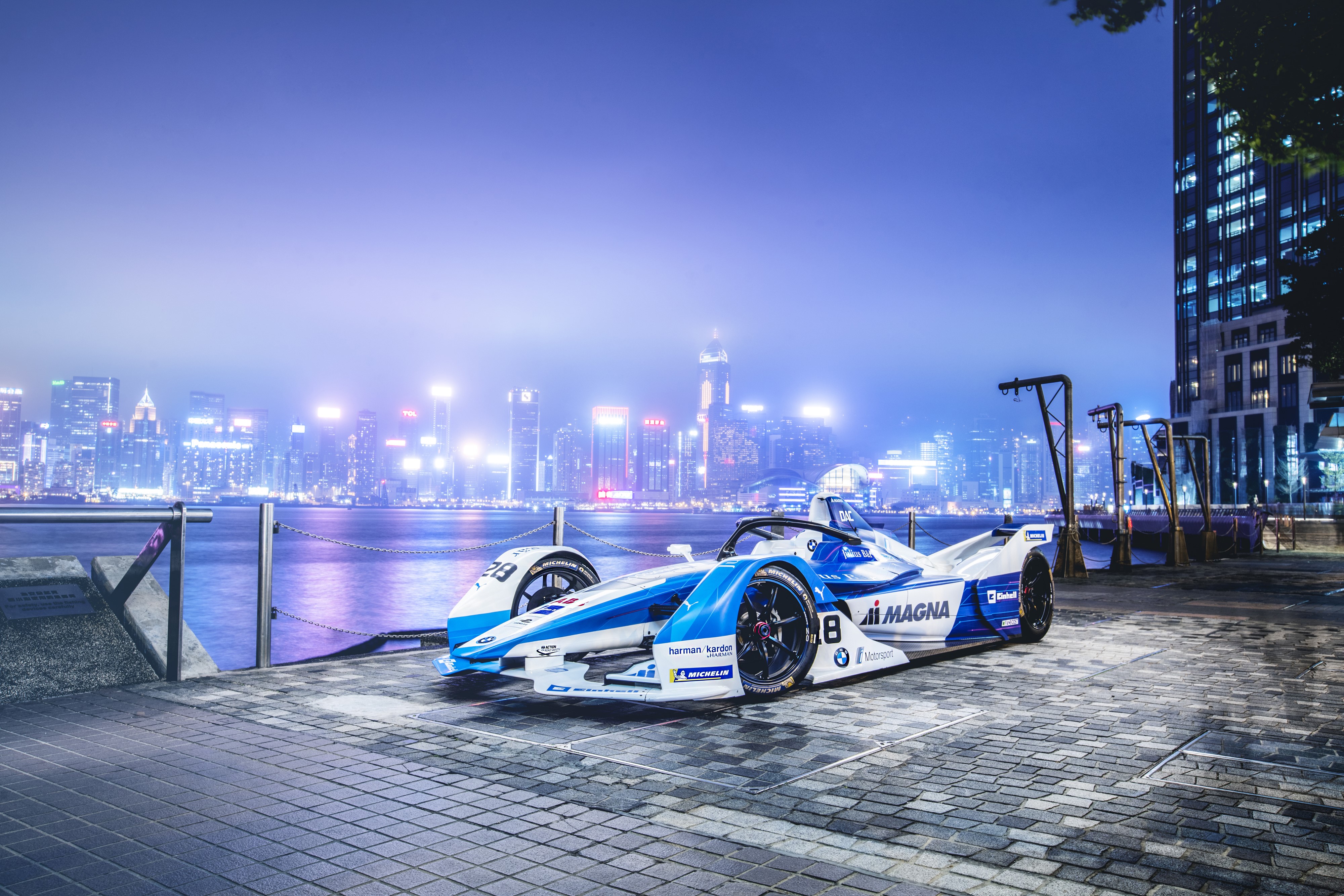 BMW 2018 iFE.18 Formula E Race Car in Hong Kong HD Wallpaper