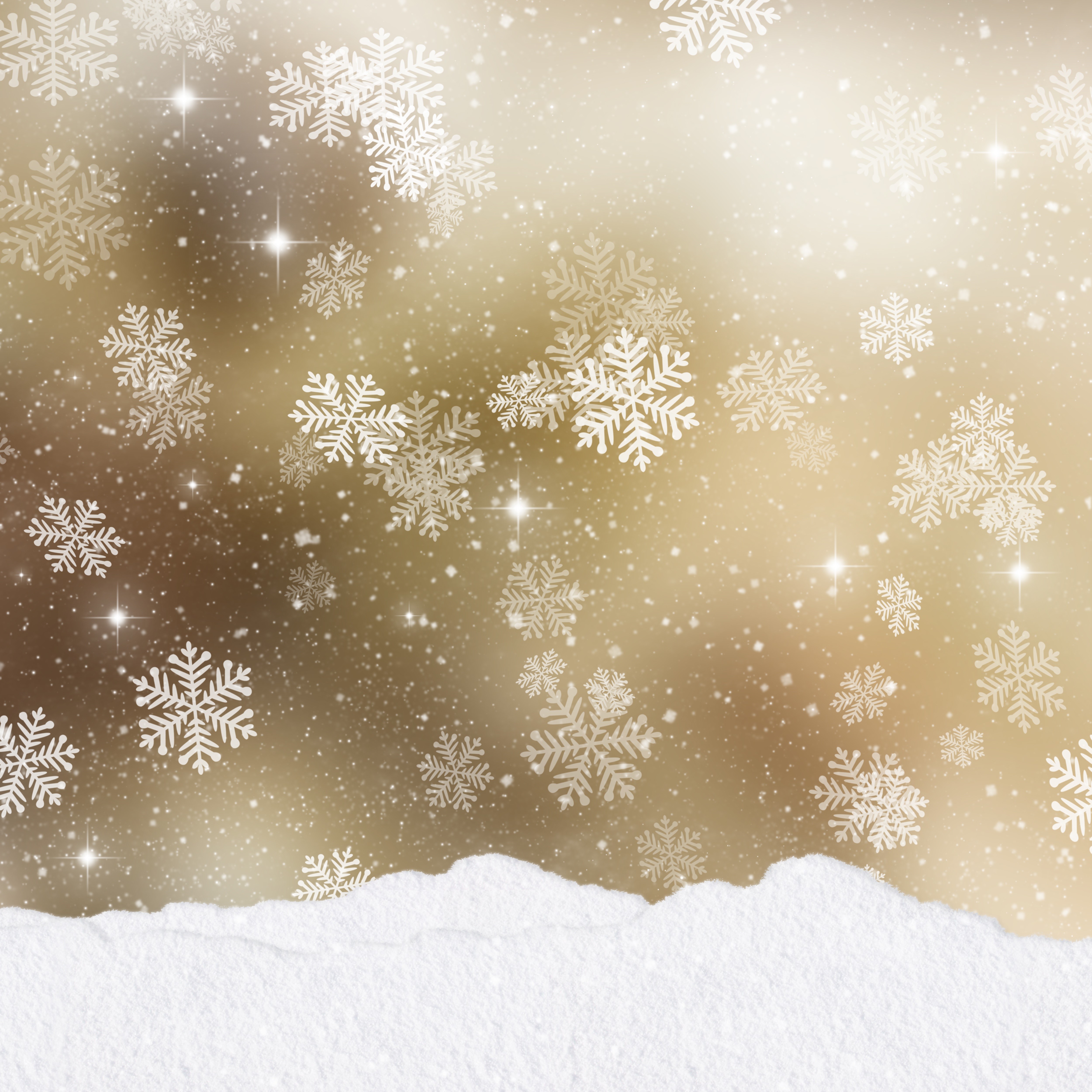 Christmas Snowflakes and Snow Texture 4K HD Wallpaper