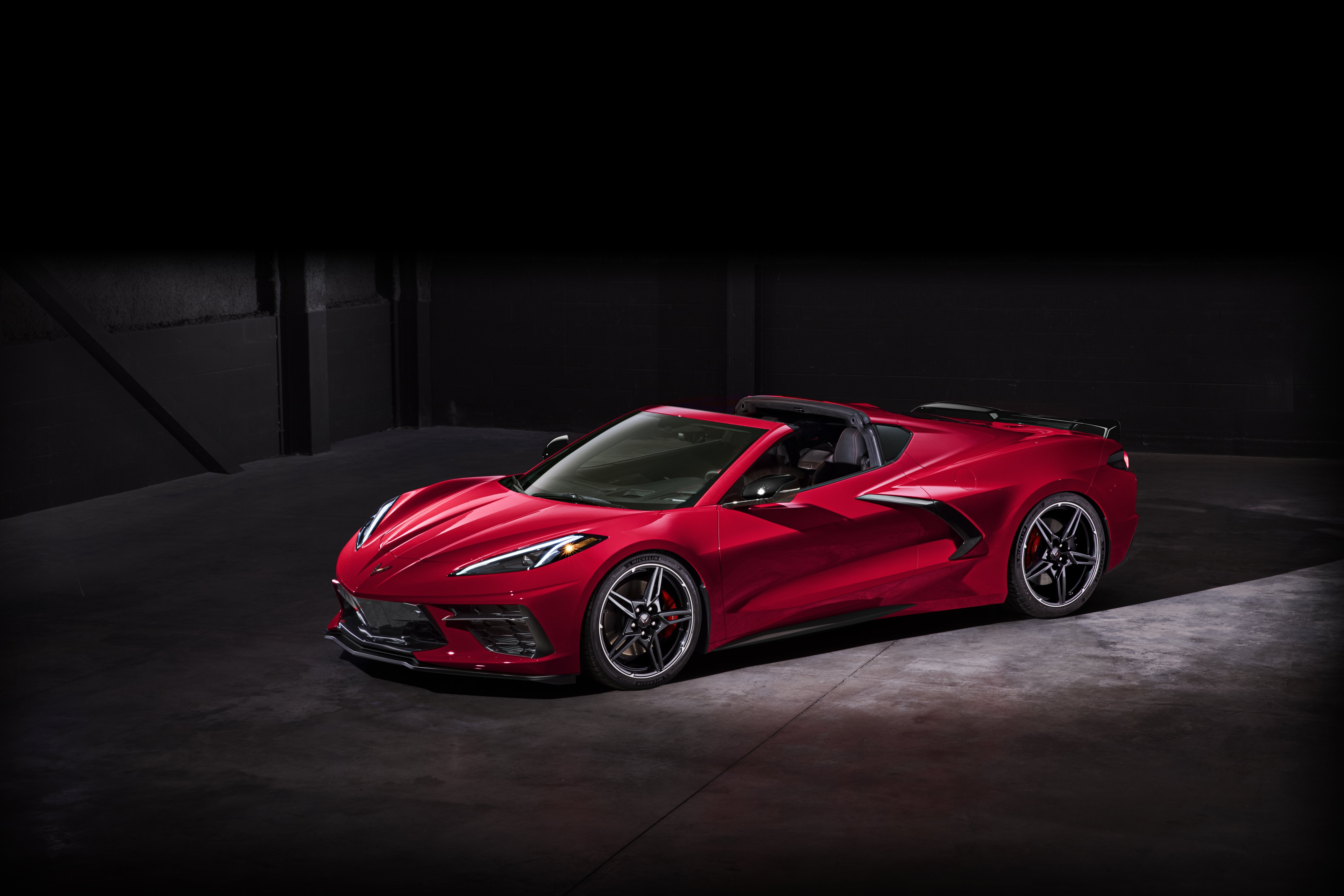 Red 2020 Chevrolet Corvette C8 Stingray Roadster HD Wallpaper