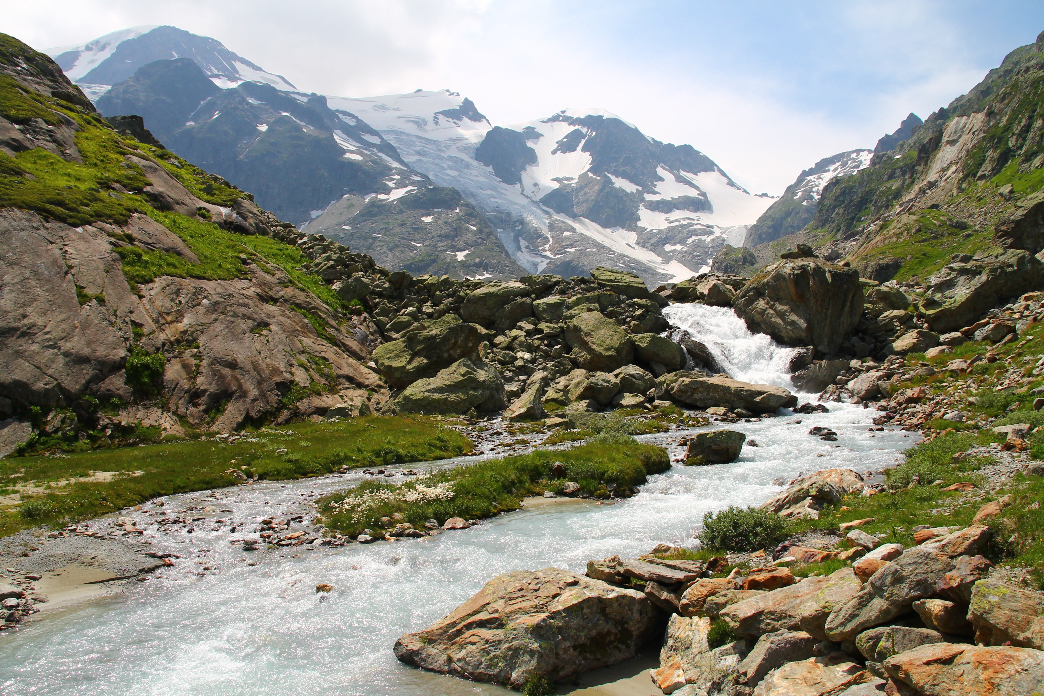 4K Susten Pass Mountains Stream Switzerland HD Wallpaper