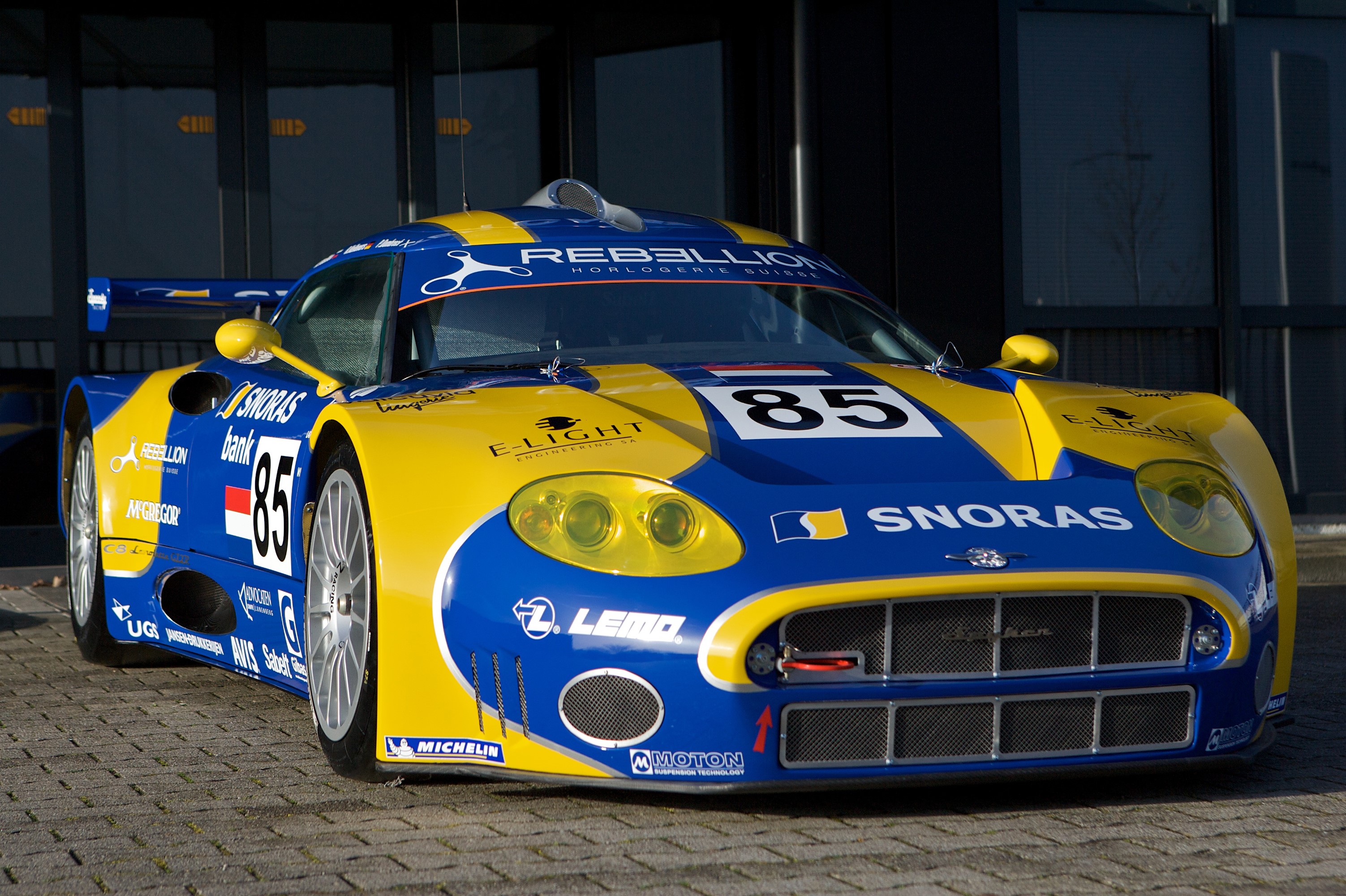 Spyker C8 Laviolette GT2R race car with number 85 HD Wallpaper