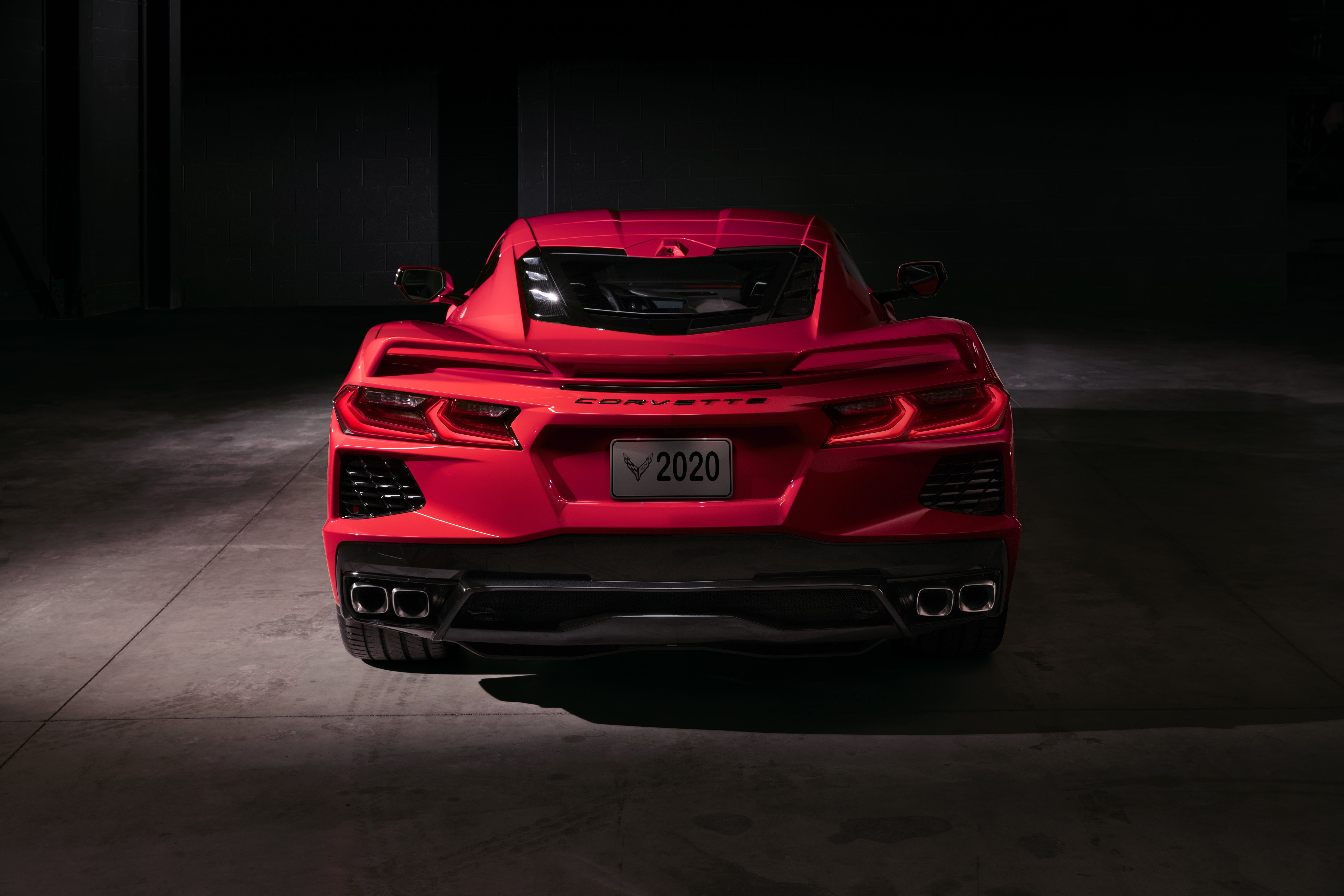 2020 Corvette C8 Stingray Chevrolet Back View HD Wallpaper