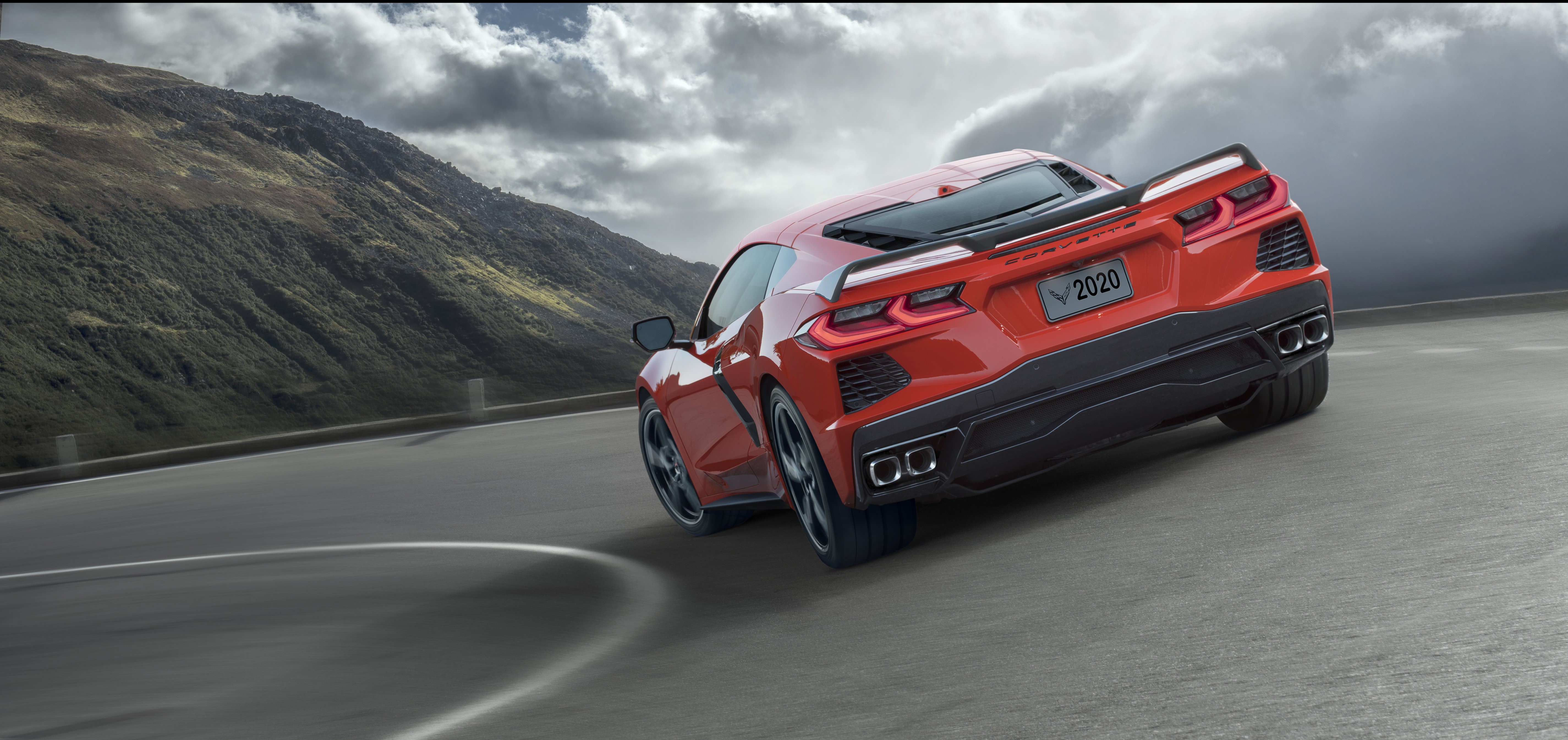 2020 Chevrolet Corvette C8 Stingray rear view HD Wallpaper