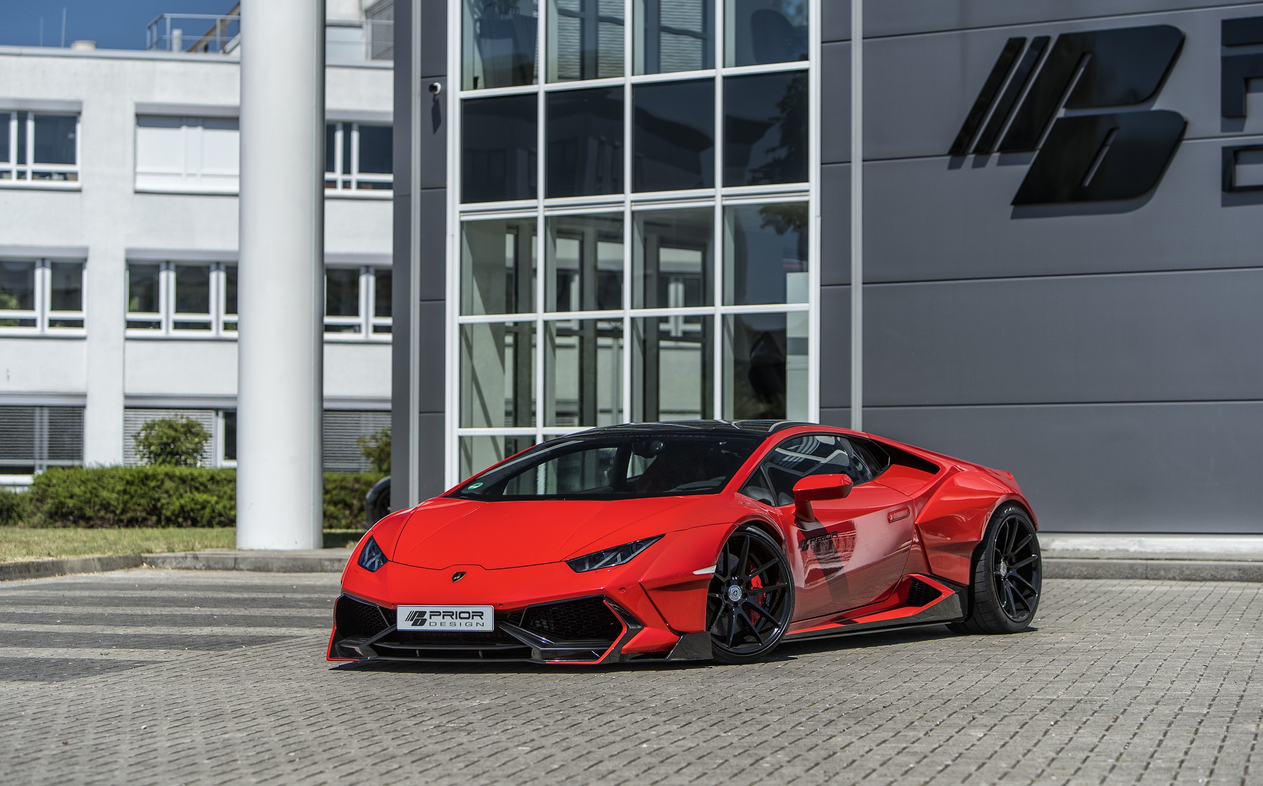 Red Lamborghini Prior-Design PDLP610WB Widebody HD Wallpaper