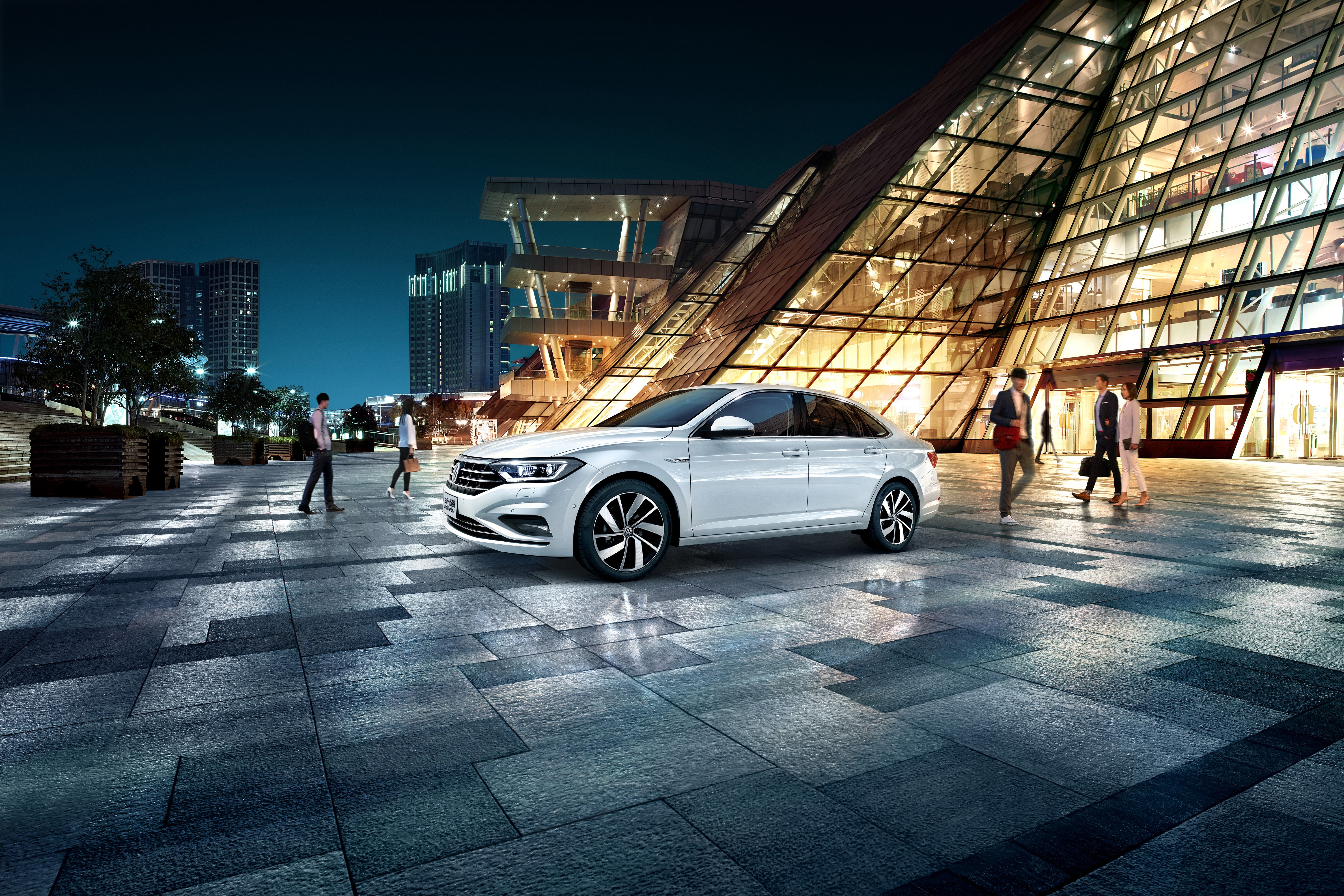 2019 Volkswagen Sagitar 280 TSI in metallic white HD Wallpaper