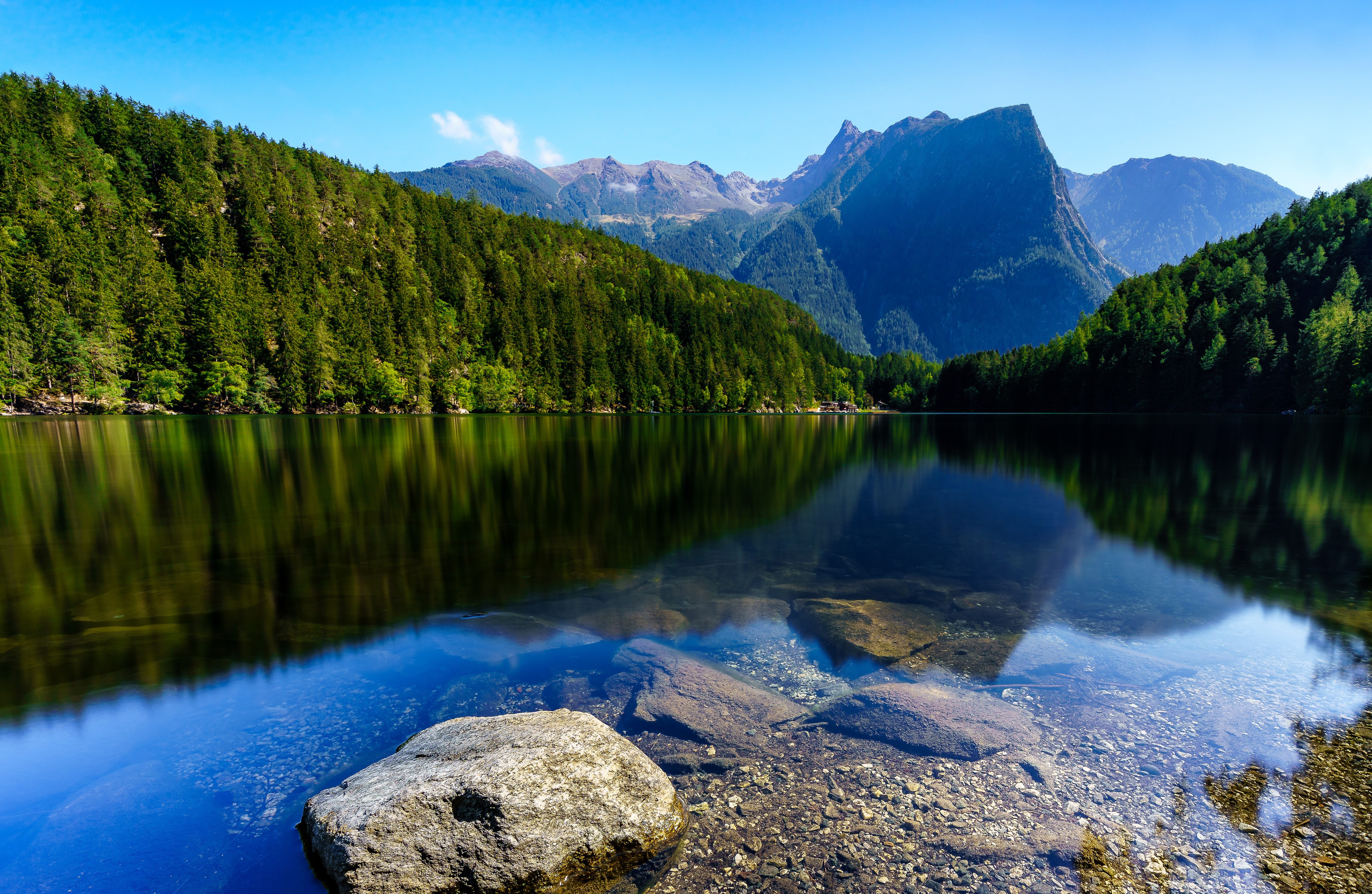 Lake with Mountains and Forest in Oetztal, Austria HD Wallpaper
