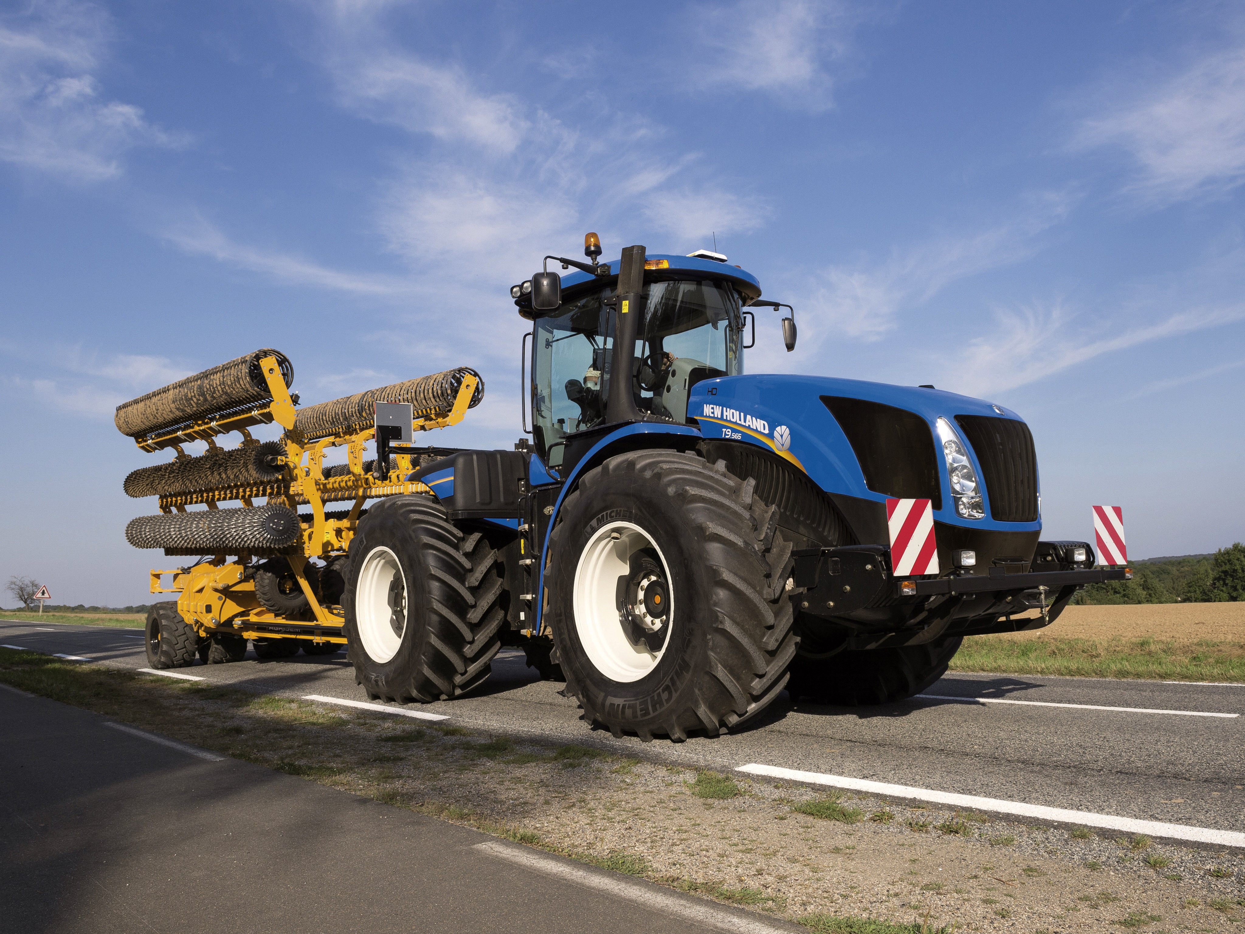 New Holland T9.565 Tractor with Agricultural Equipment HD Wallpaper