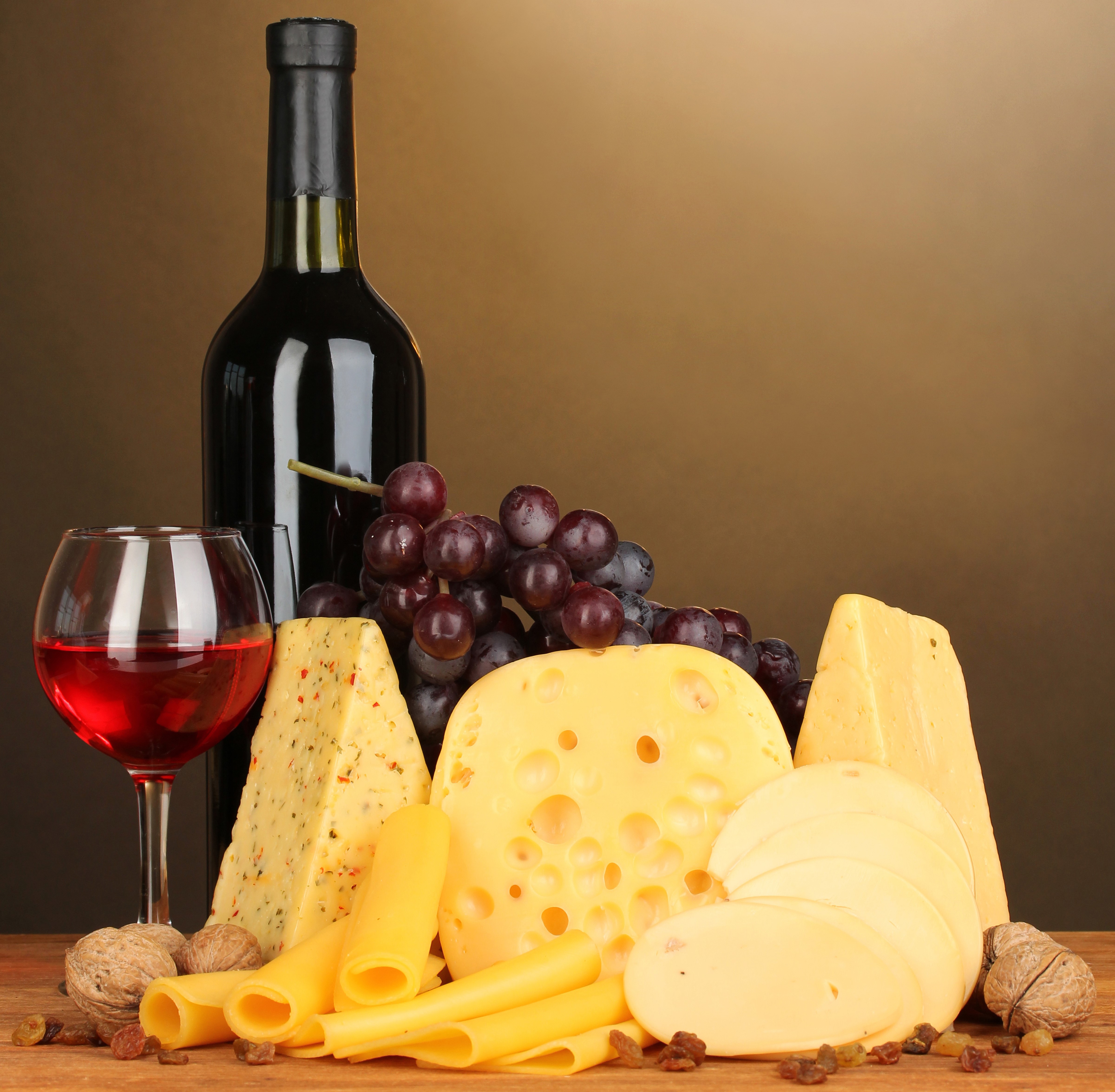 Wine, Cheese, Grapes, Nuts, Bottle, Stemware HD Wallpaper