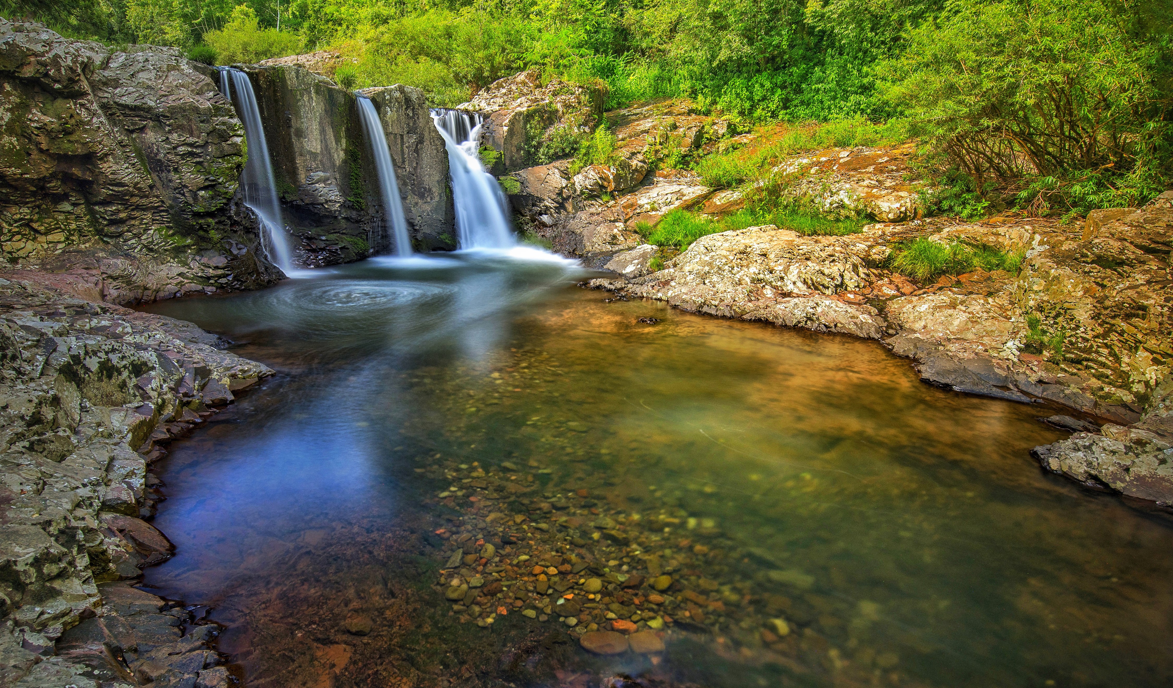 Waterfalls in Rio Grande do Sul, Brazil HD Wallpaper