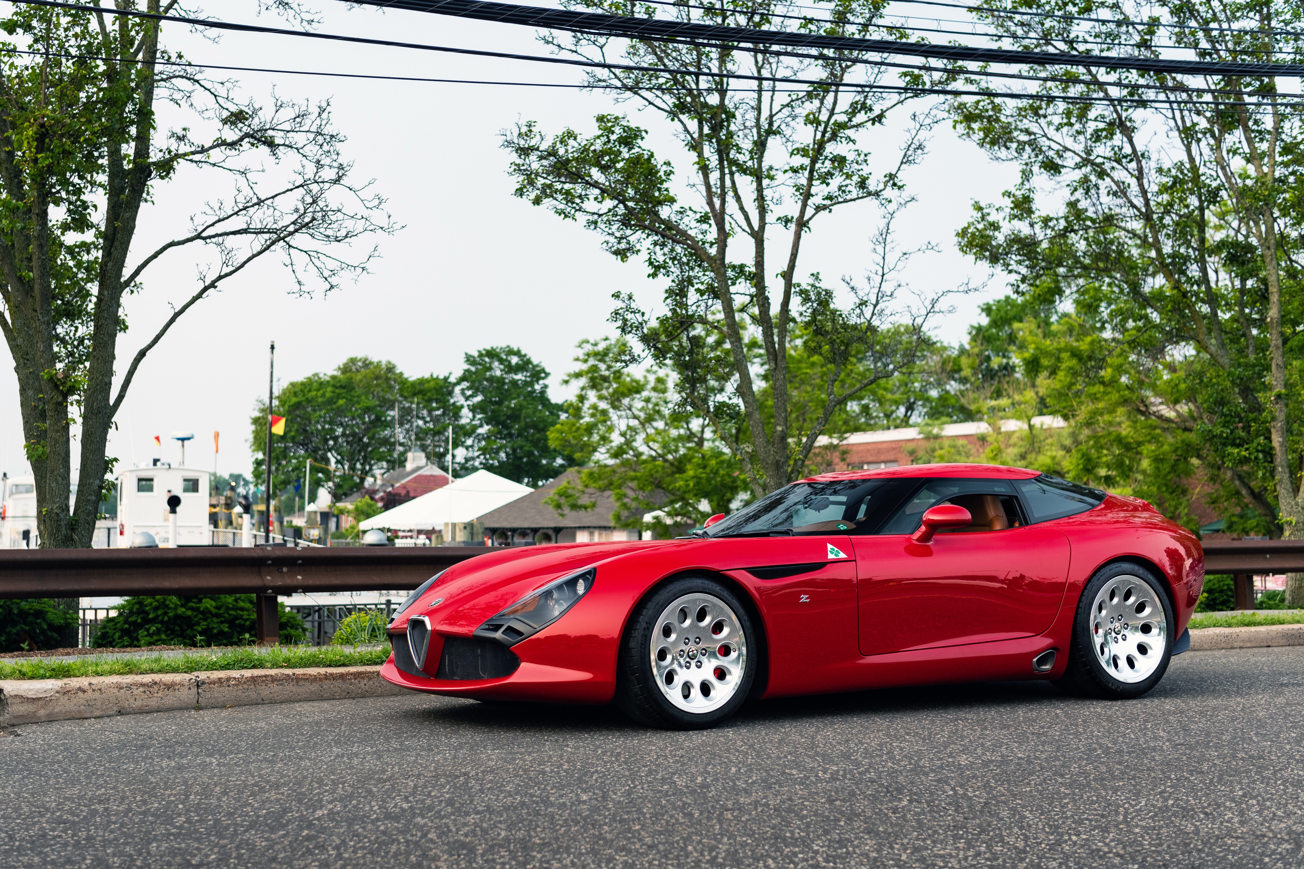 Red Alfa Romeo TZ3 Stradale Zagato HD Wallpaper