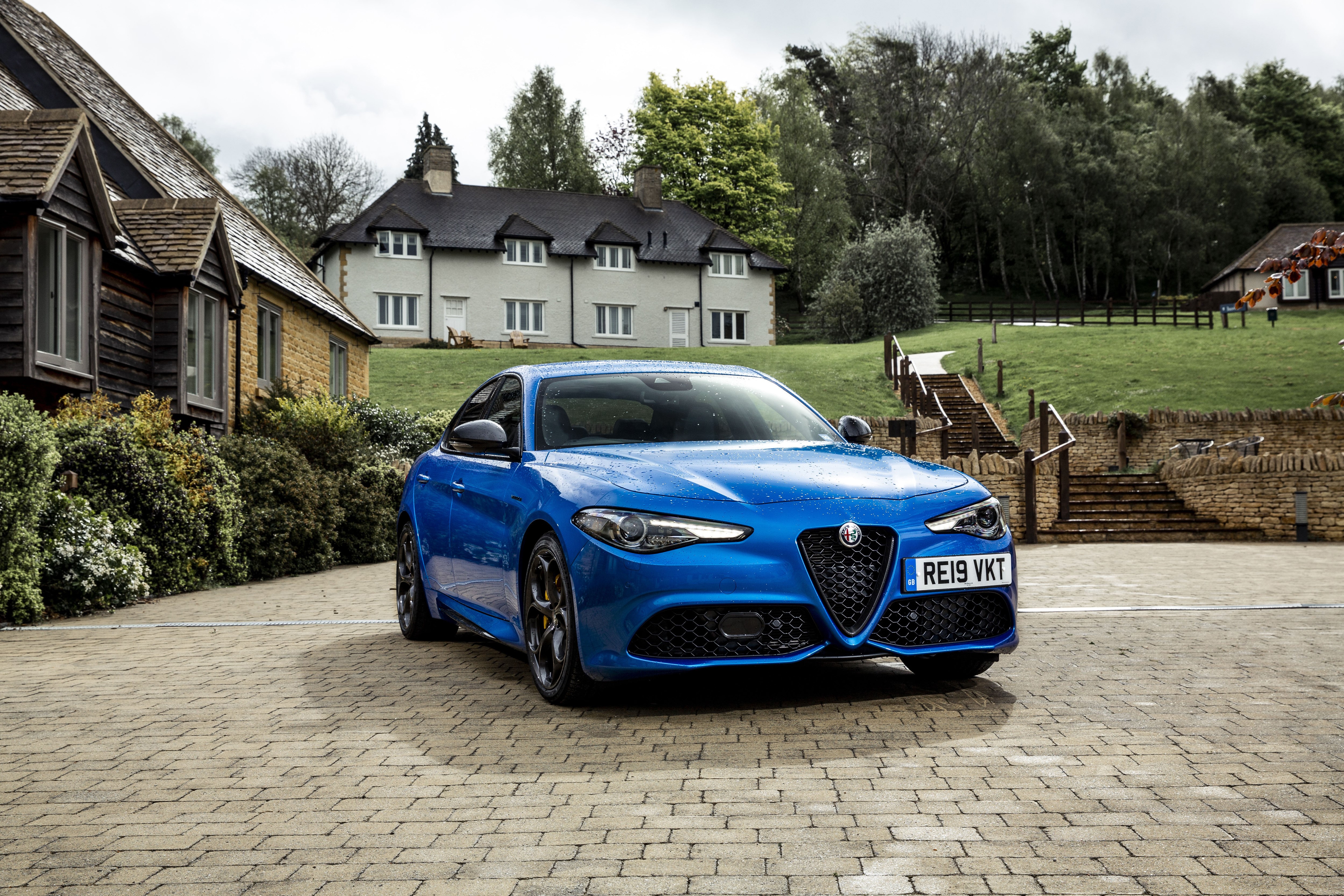 Alfa Romeo Giulia Veloce Ti Q2 in Light Blue HD Wallpaper