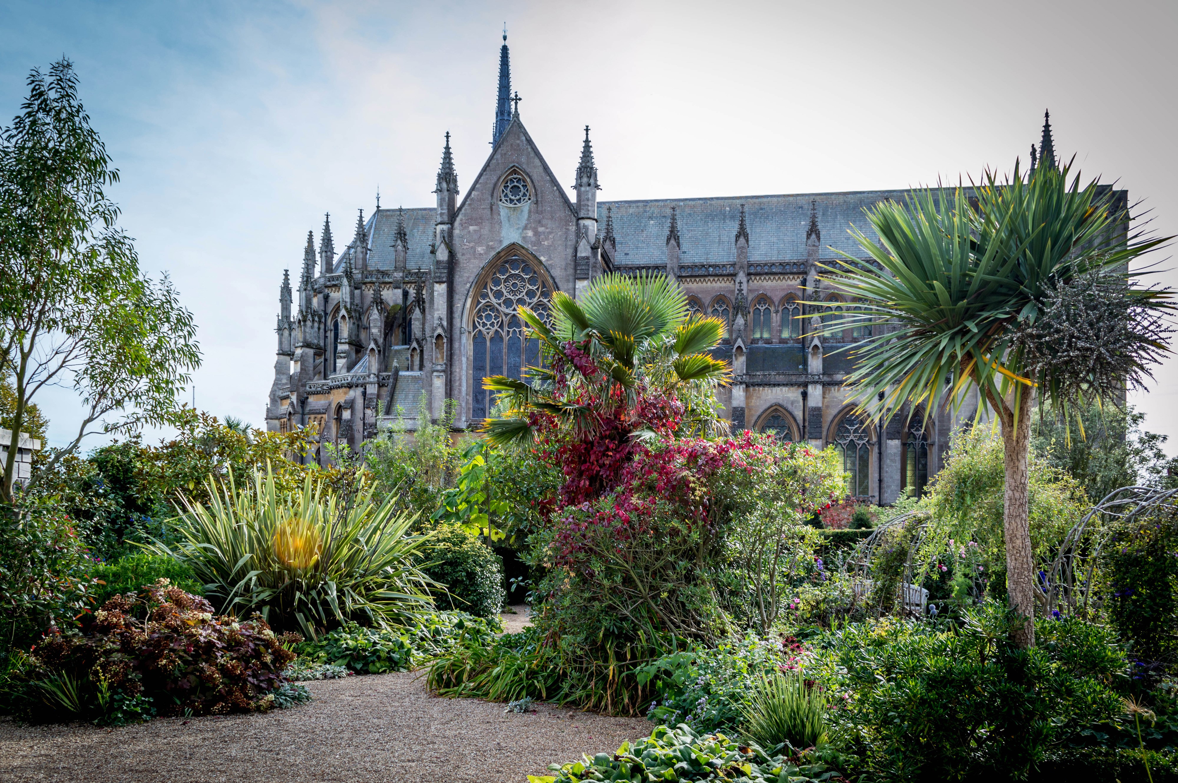 Arundel Castle Gardens with Gothic Architecture HD Wallpaper