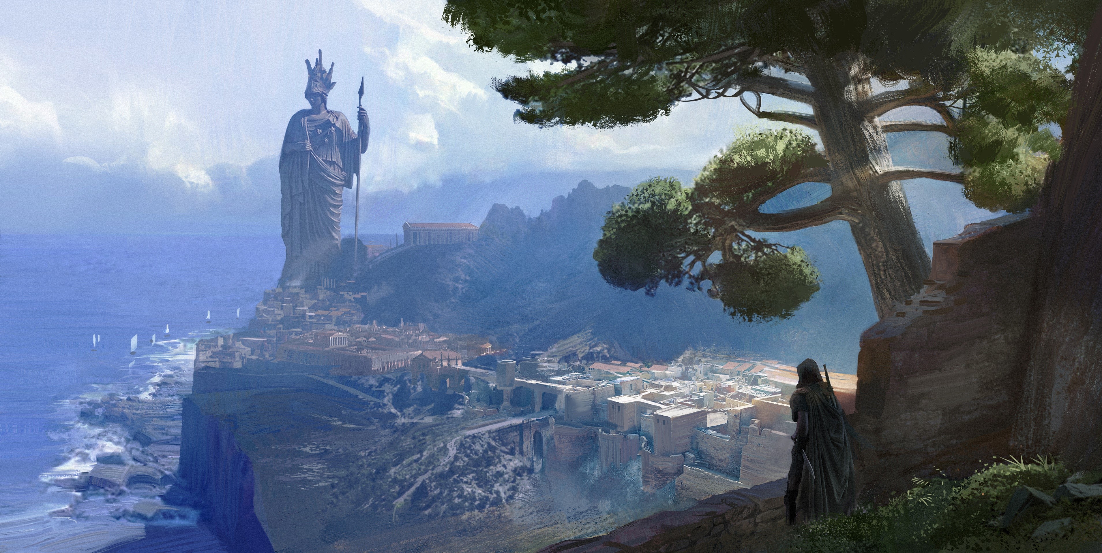Assassin's Creed Odyssey Monumental Cityscape HD Wallpaper