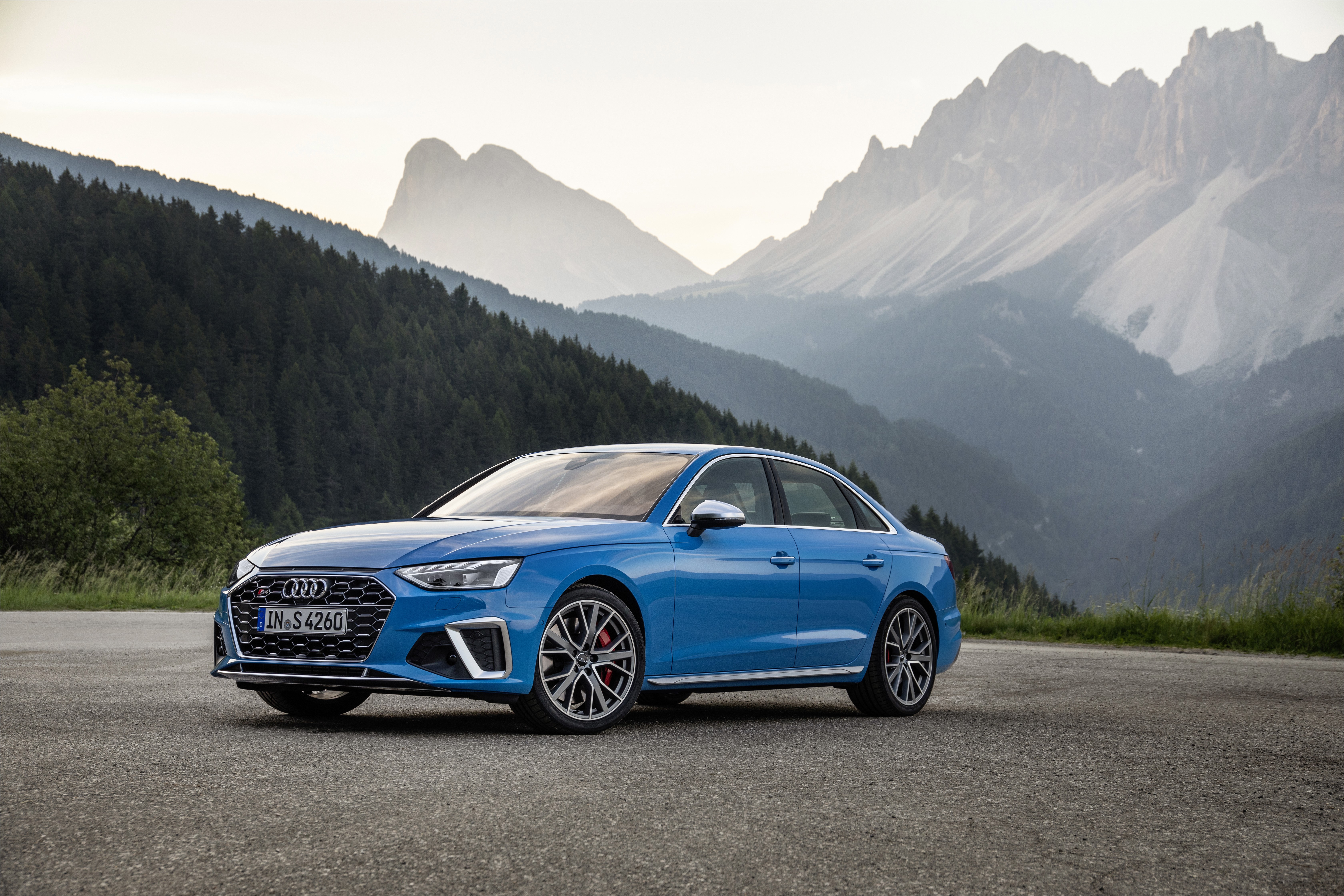 2019 Audi S4 Sedan TDI Worldwide (B9) Light Blue Metallic HD Wallpaper