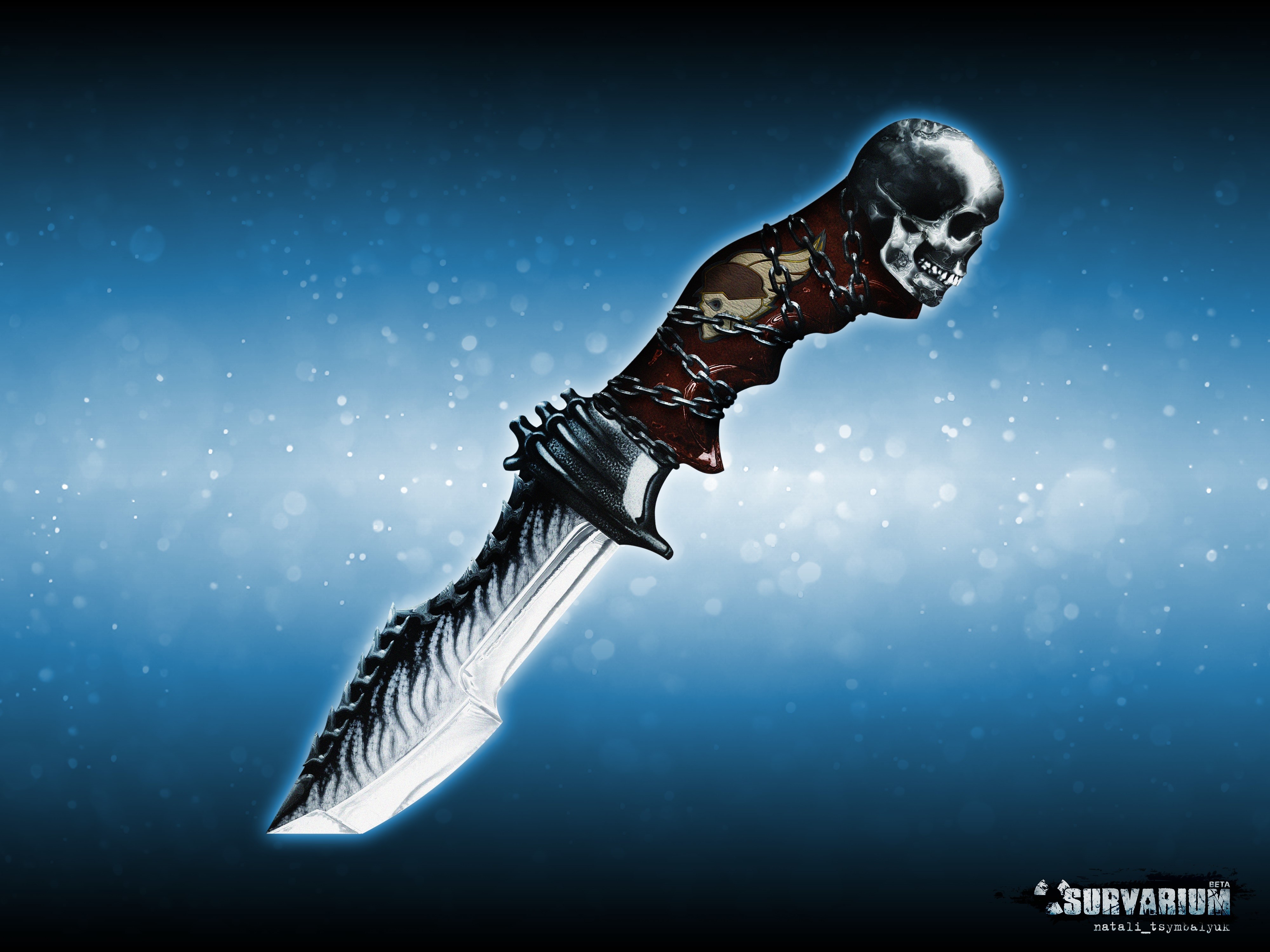4K Survarium Skull Knife HD Wallpaper