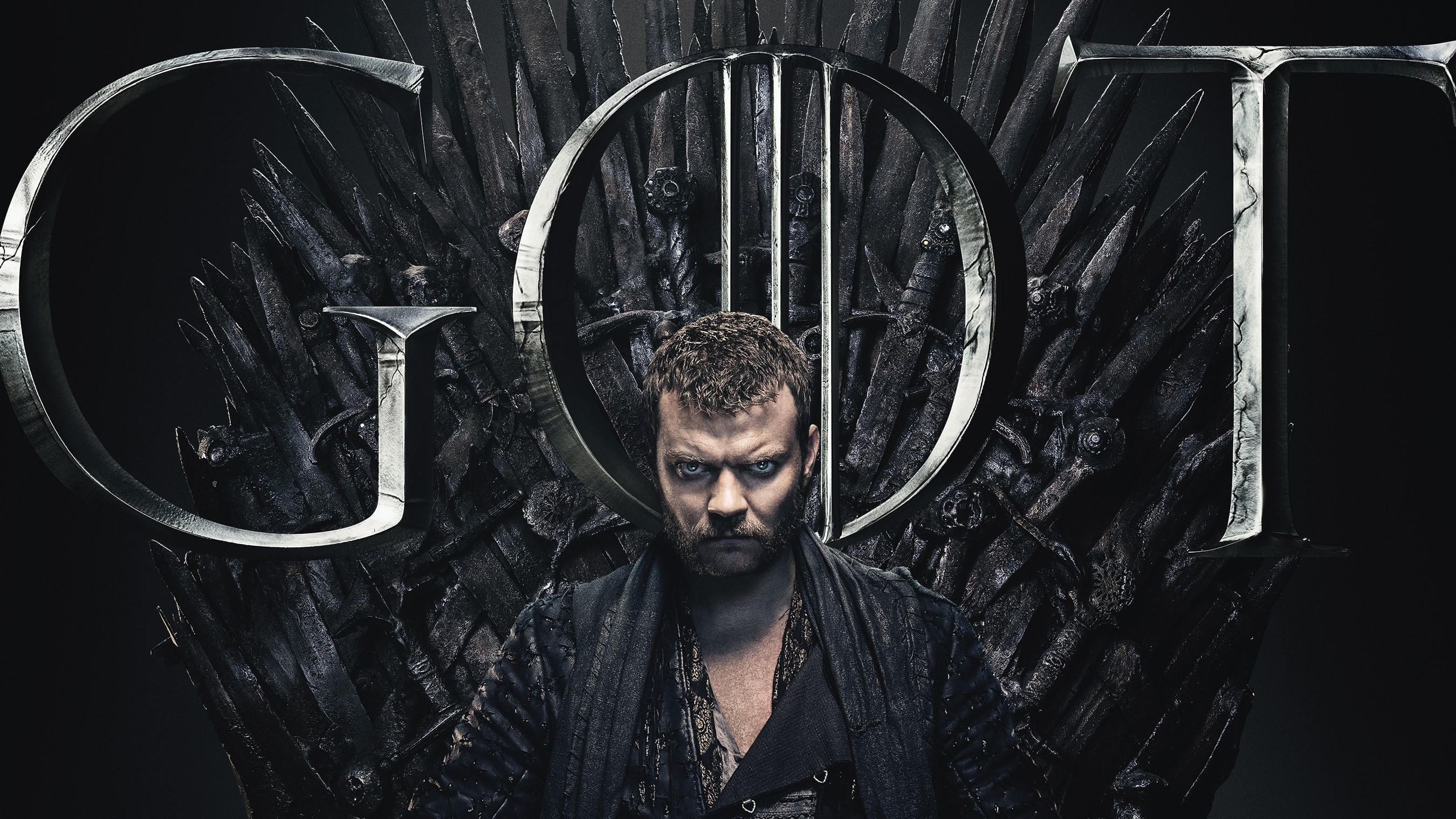 Euron Greyjoy from Game of Thrones on the Iron Throne HD Wallpaper