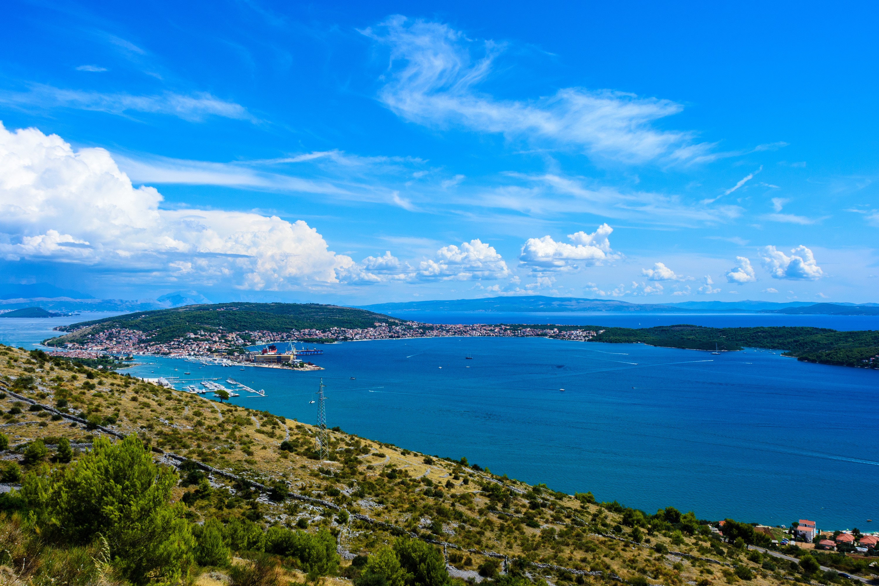 Trogir, Croatia Coastline with Bay and Marina HD Wallpaper