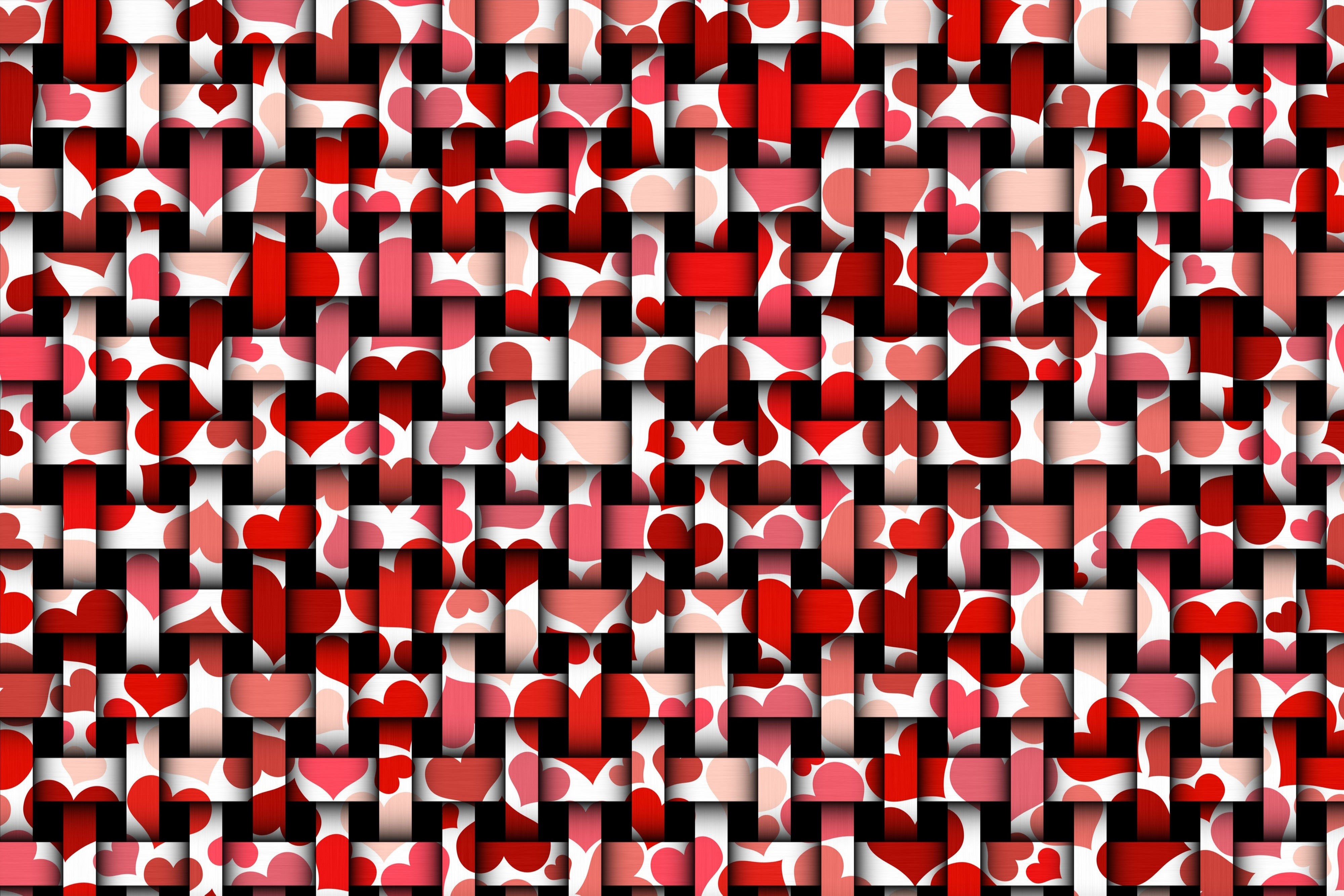 Woven Heart Texture Pattern HD Wallpaper
