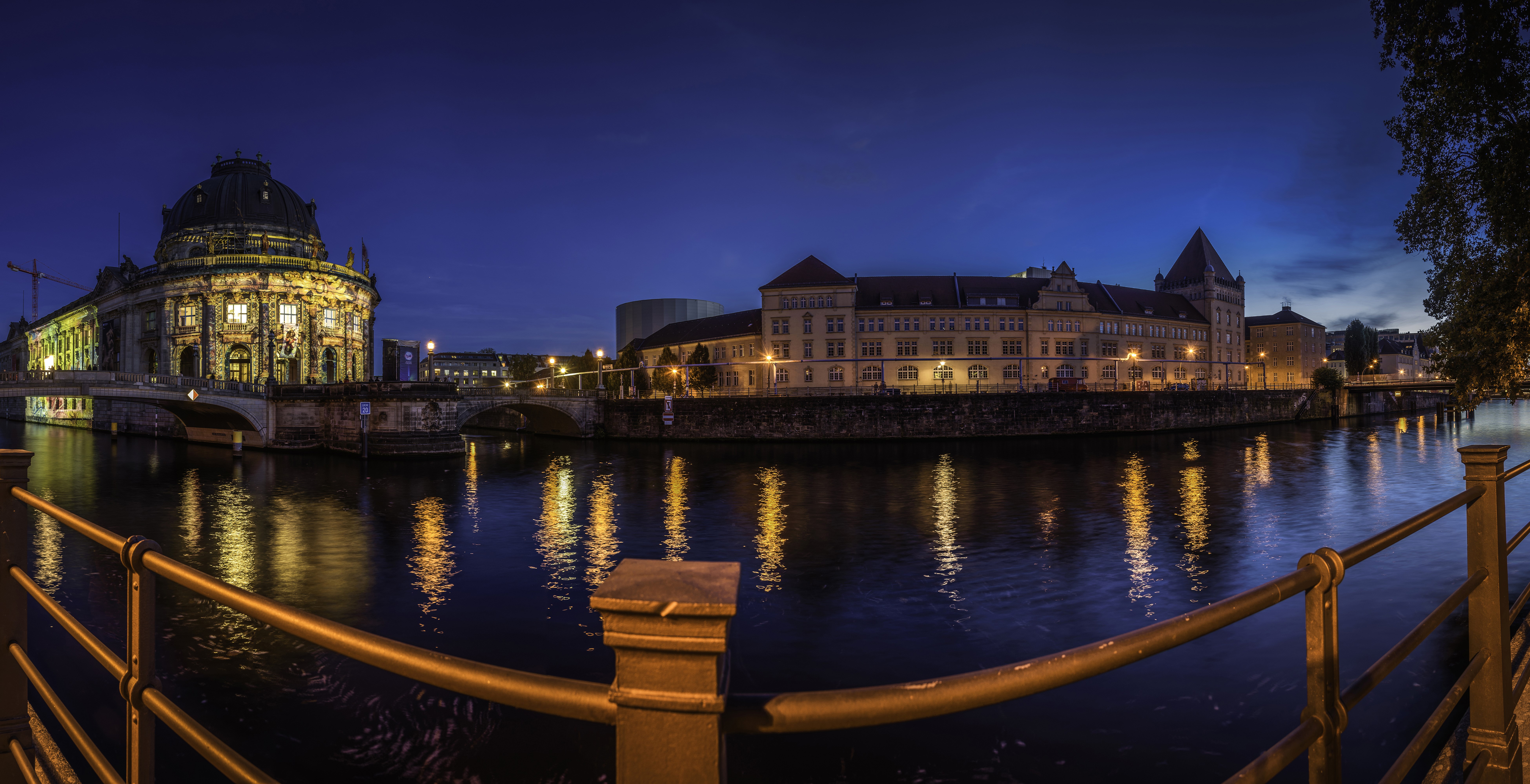 Bode Museum and Spree River at Night in Berlin, Germany HD Wallpaper