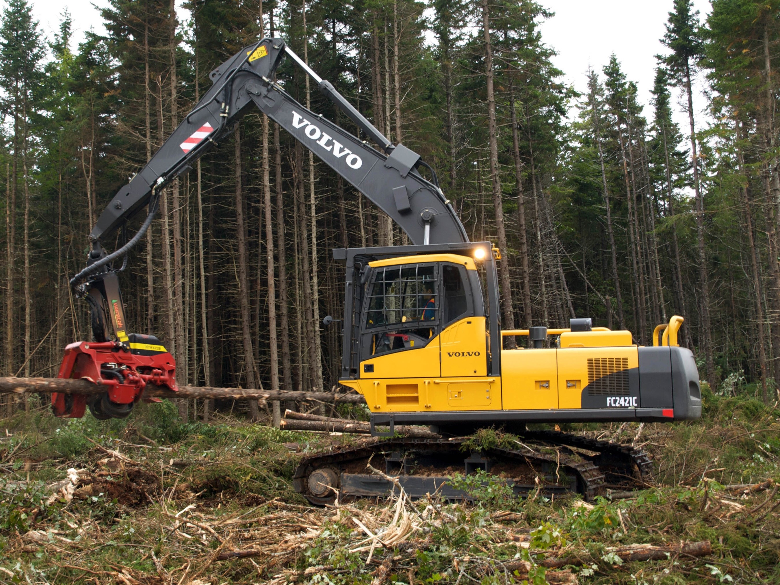 Volvo FC2421C Forwarder in a Forest HD Wallpaper