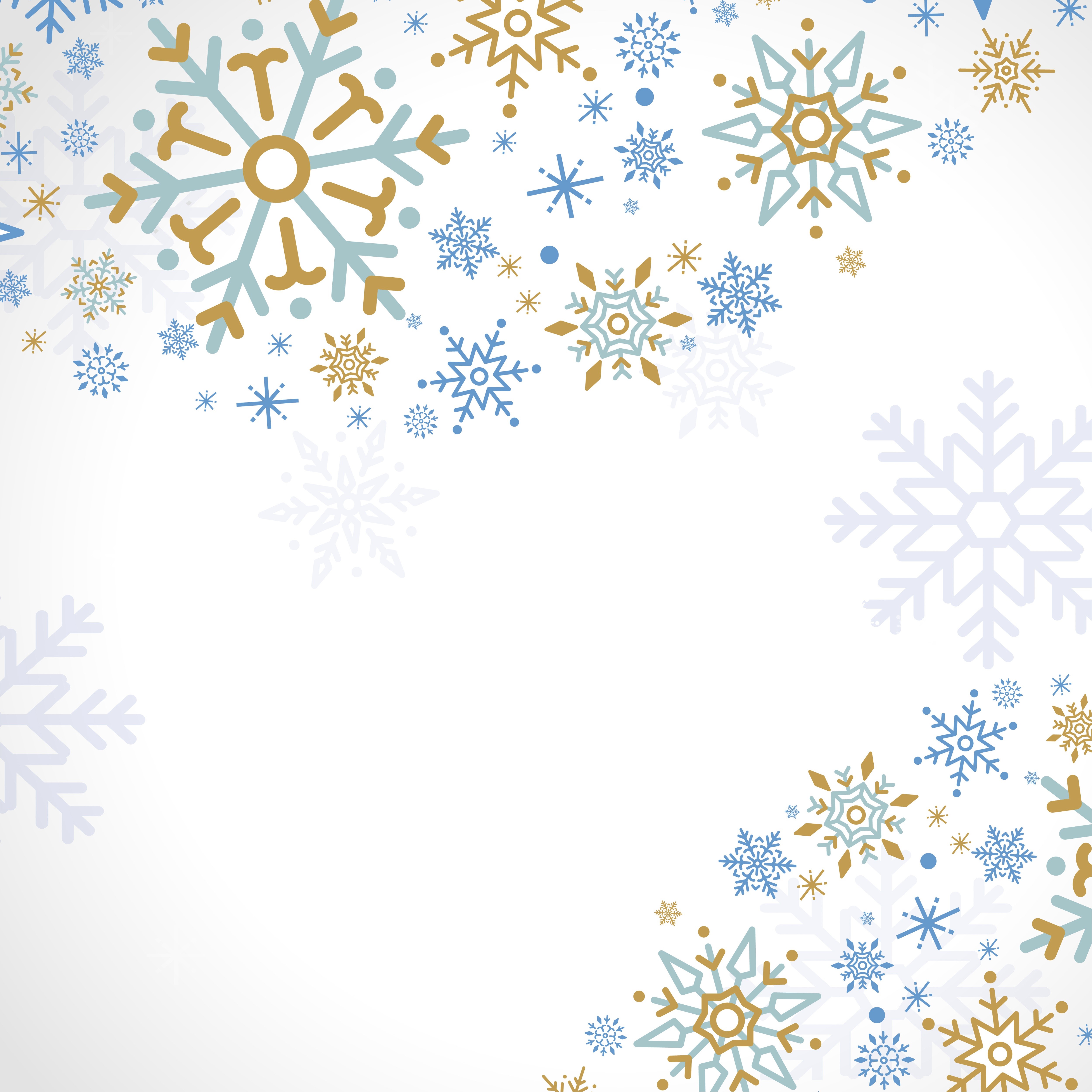 Snowflakes on white background HD Wallpaper