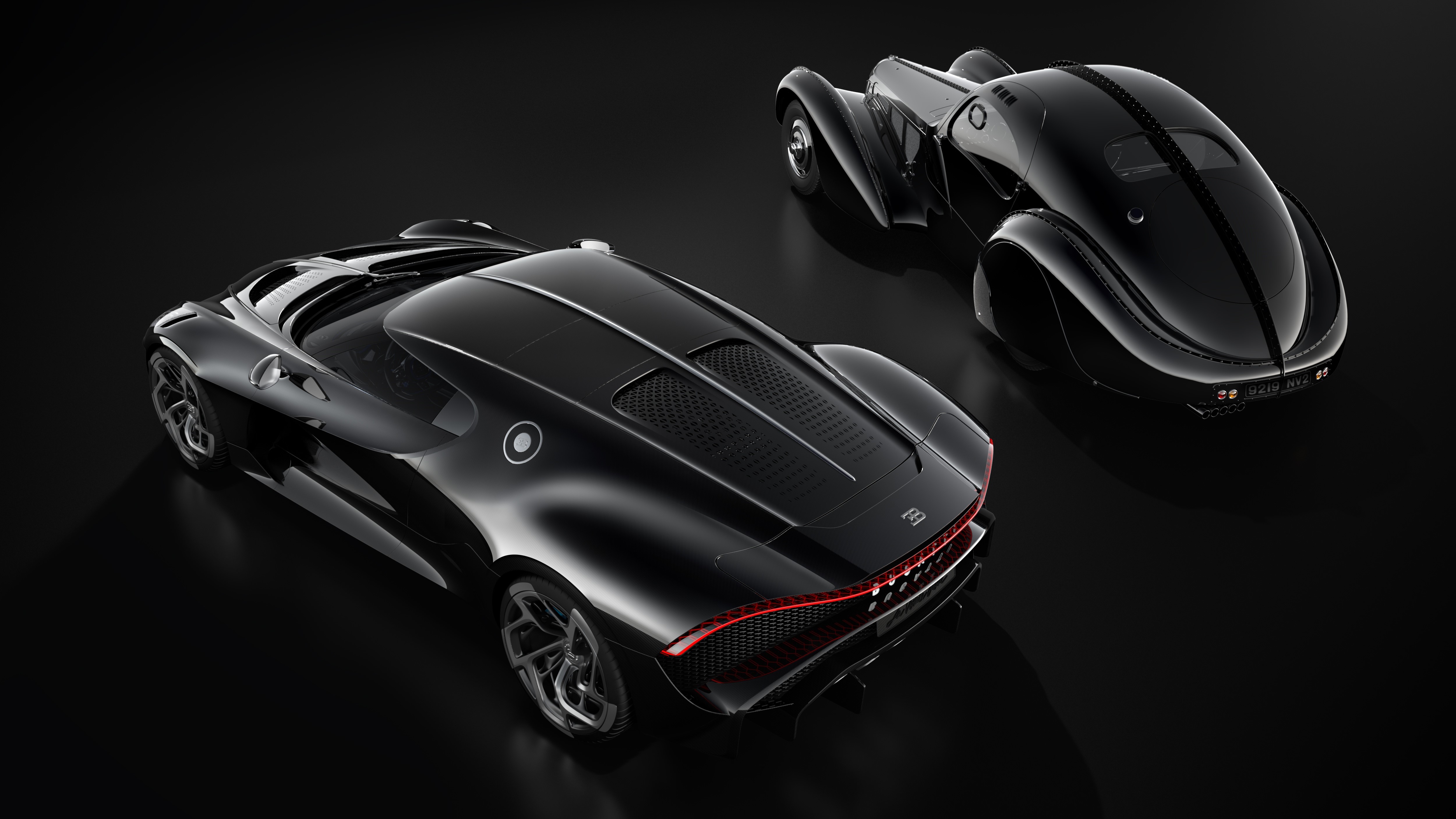 Bugatti La Voiture Noire cars on black background HD Wallpaper