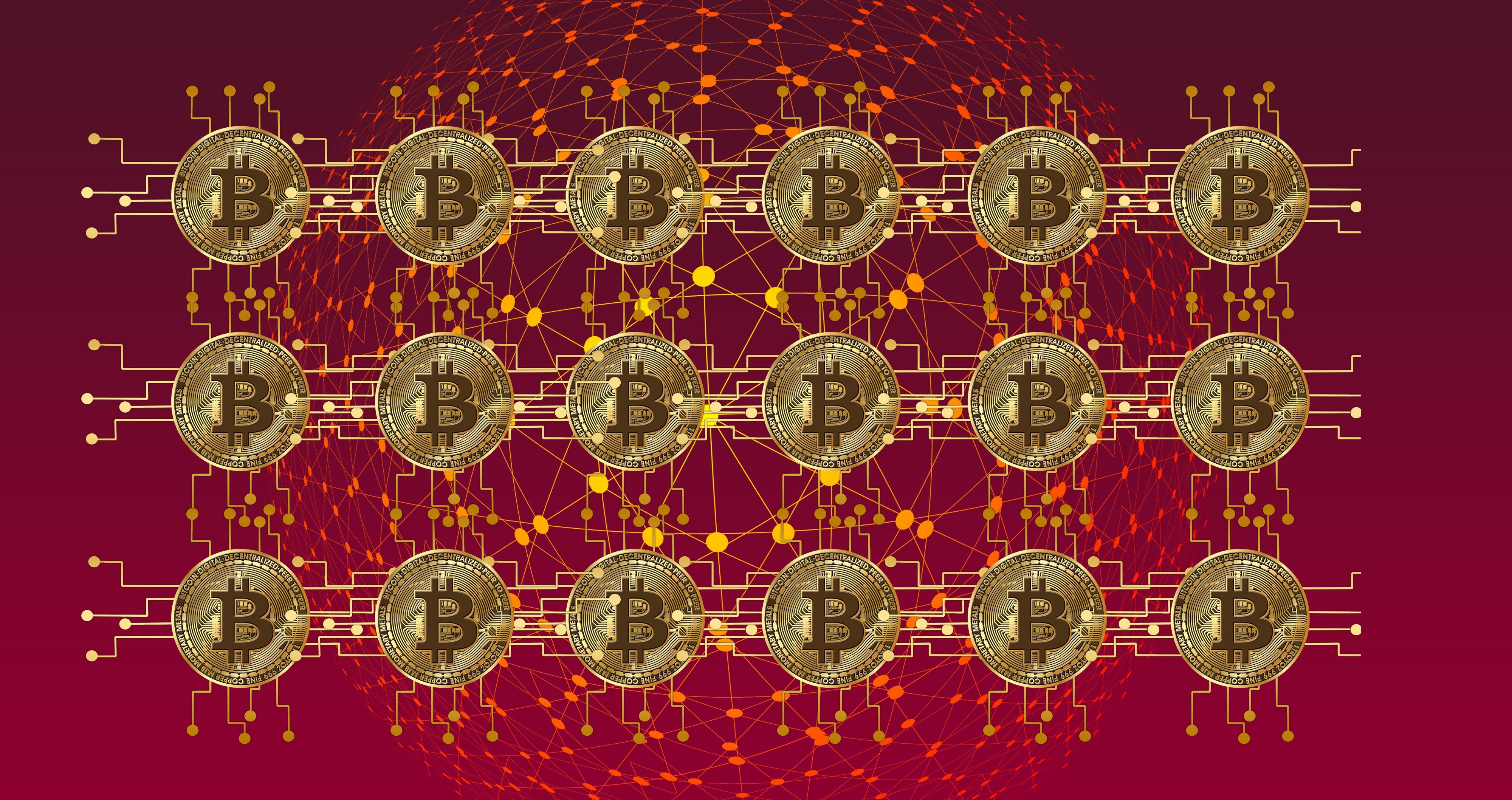 Bitcoin Network and Blockchain Technology HD Wallpaper