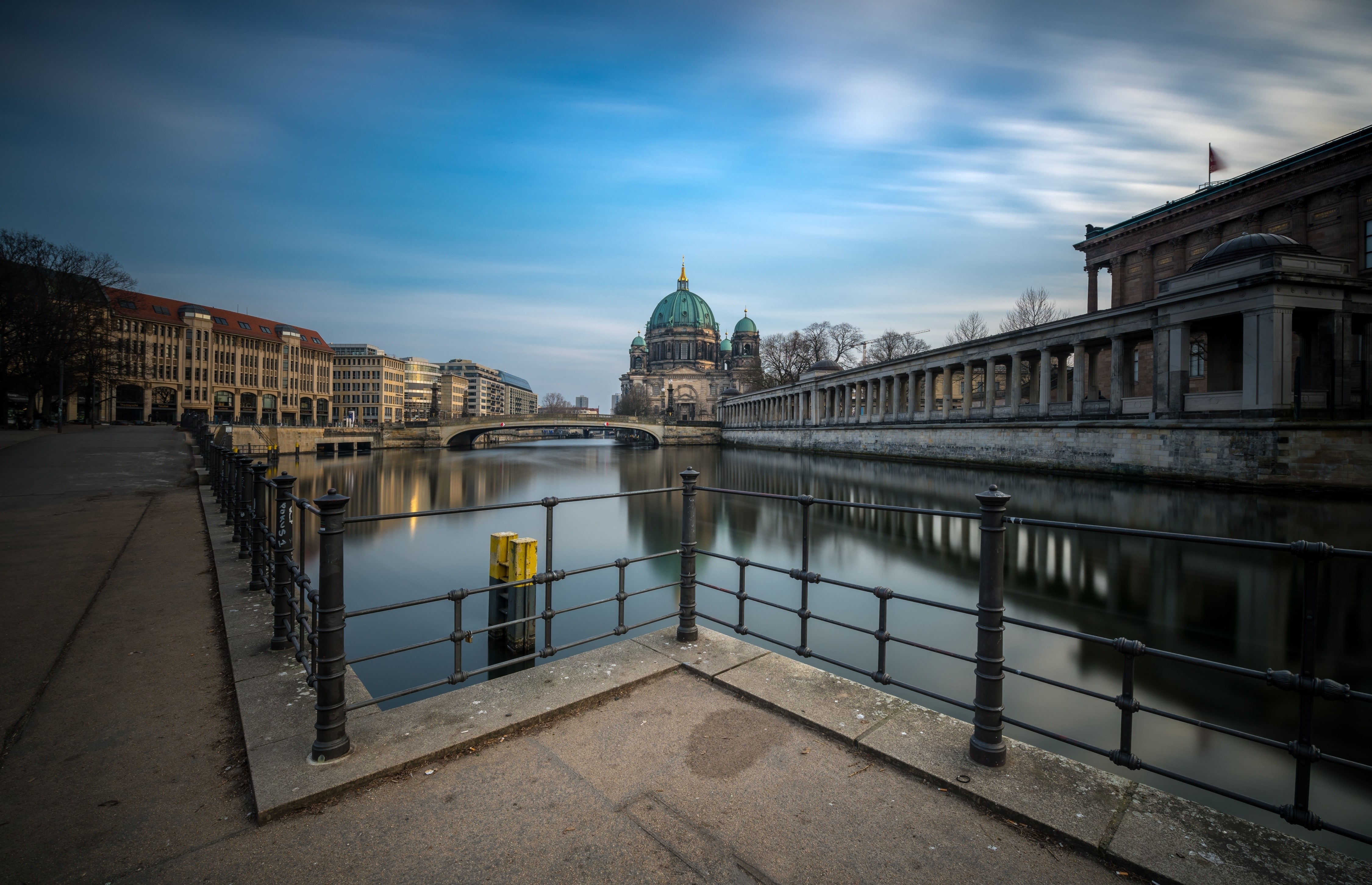 Berlin Cathedral and Spree River Waterfront HD Wallpaper