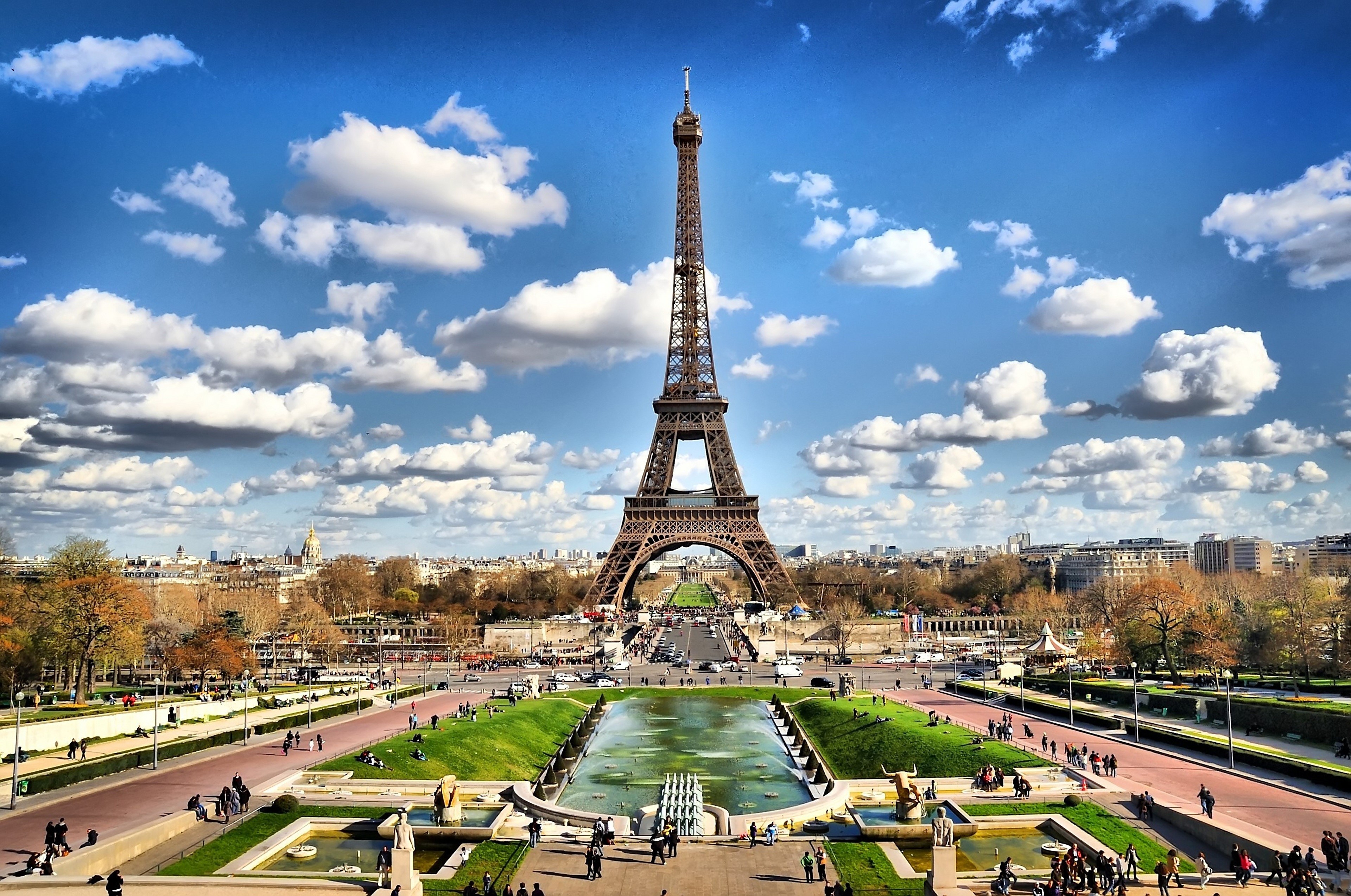 4K Eiffel Tower Paris Parks HD Wallpaper